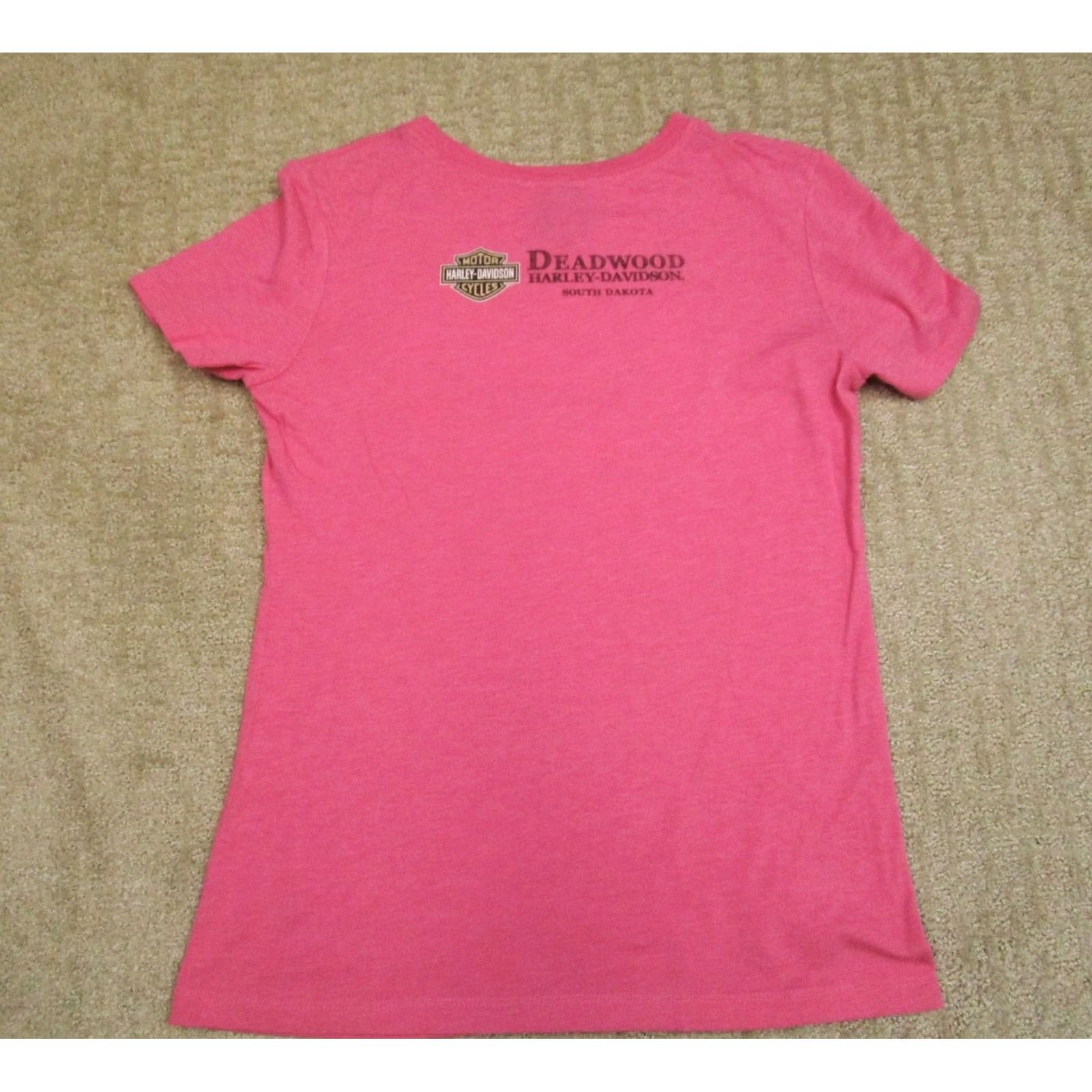 Harley Davidson Harley-Davidson Shirt Women Large Pink Deadwood South Dakota Motorcycle Tee Size L / US 10 / IT 46 - 4 Thumbnail