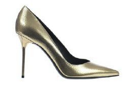 image of Balmain O1Srvl11E0524 Laminated Calfskin Pumps In Silver Shoes, Women's (Size 9)