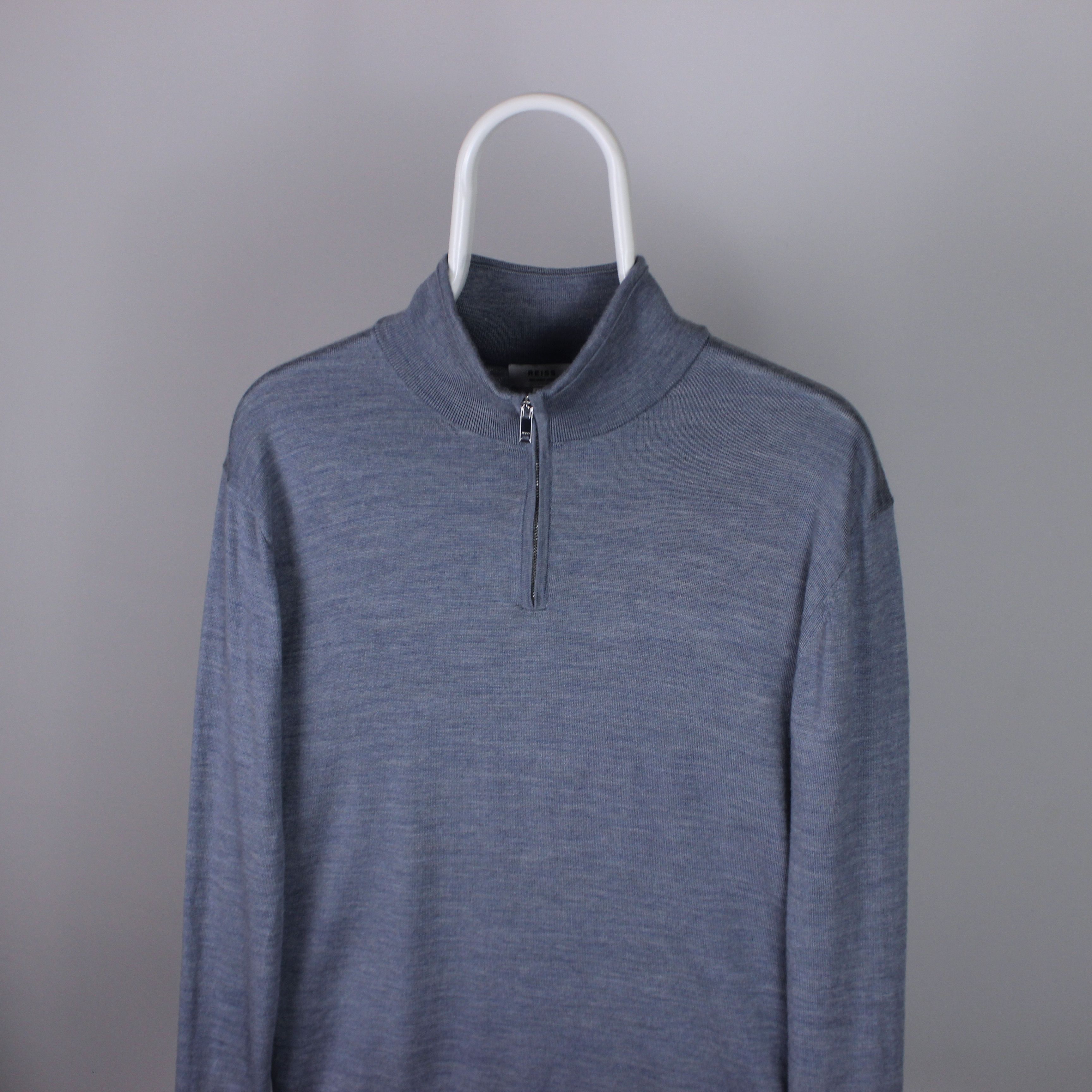 Reiss reiss sweater zip full blackhall merino wool XL XXL blue Size US XXL / EU 58 / 5 - 2 Thumbnail