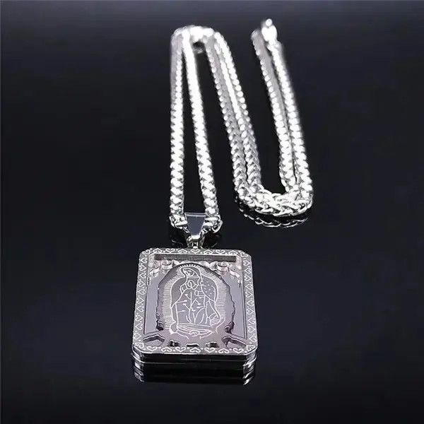 Japanese Brand Virgin Mary Medal Our Lady of Guadalupe Pendant Necklace Size ONE SIZE - 4 Thumbnail