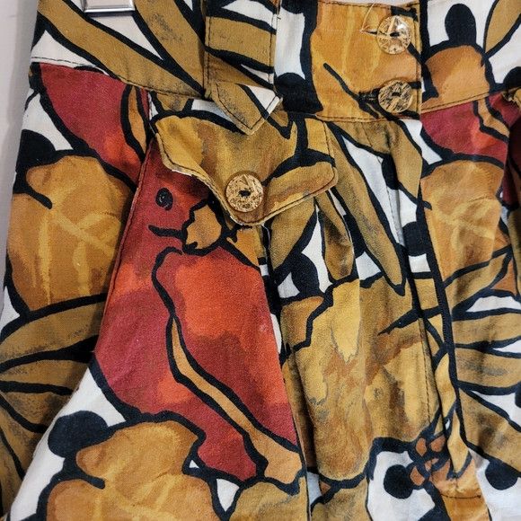 Vintage Vintage High Rise Mini Skirt Red Cardinal Print - Size 6 Size 26" / US 2 / IT 38 - 3 Thumbnail