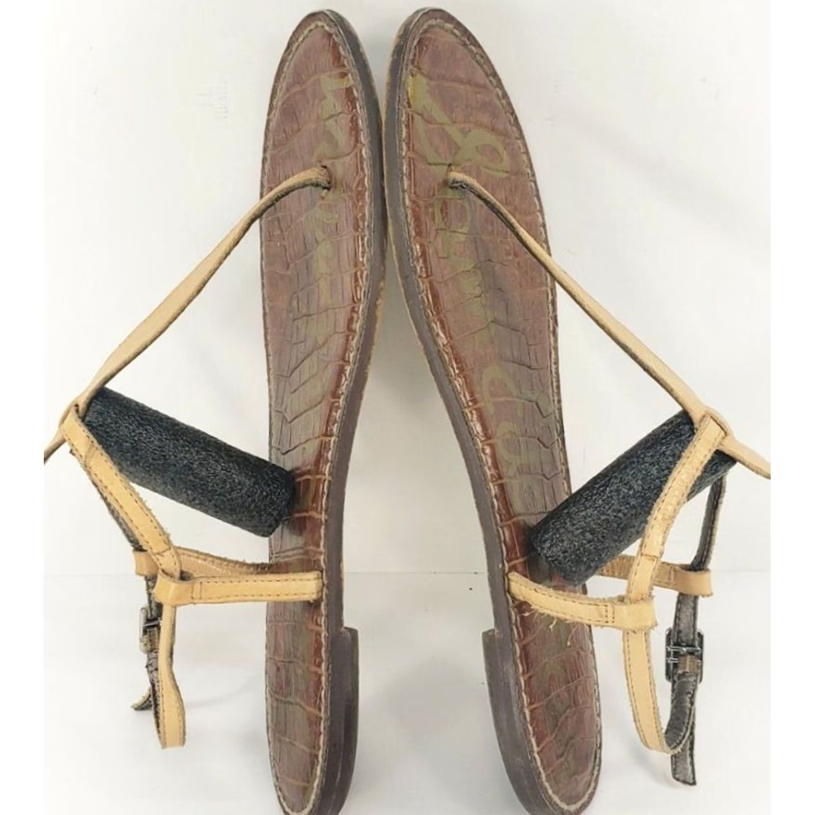 Sam Edelman SAM EDELMAN GIGI Thong Sandal Tan Leather Women's Size 9.5 Medium Size US 10 / IT 40 - 7 Thumbnail