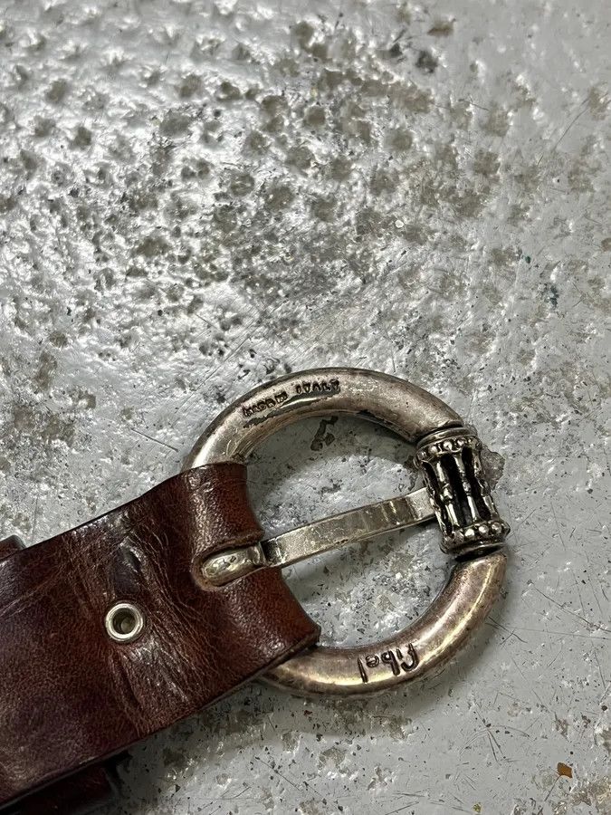 Designer × Vintage 2000s Nanni Studded Brown Leather Belt Size ONE SIZE - 10 Thumbnail