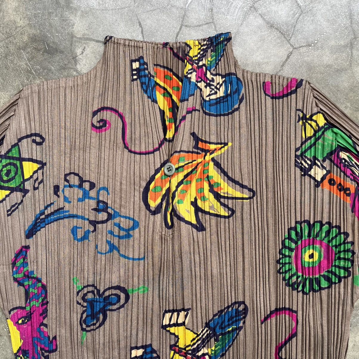 Pleats Please Issey Miyake Pleats Please by Issey Miyake Banana Half Button T-Shirt Size M / US 6-8 / IT 42-44 - 3 Thumbnail