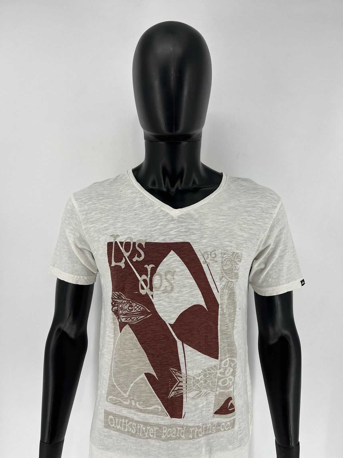 Quiksilver × Vintage Vintage Quiksilver Y2K Logo Light White Tee Shirt Surf Size US S / EU 44-46 / 1 - 1 Thumbnail