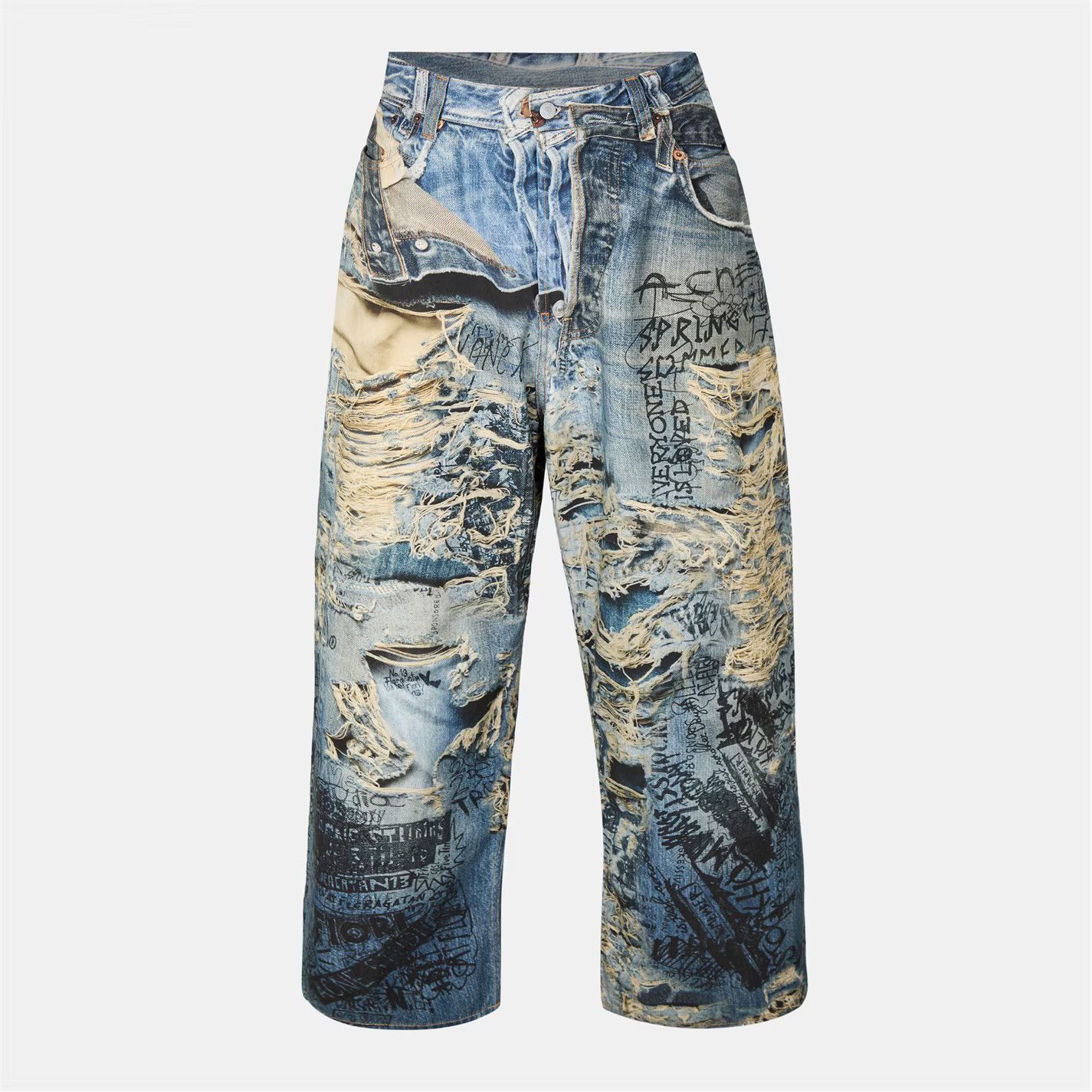 Acne Studios o1g2r1mq0825 Scribble Jeans in Multicolor Size US 30 / EU 46 - 1 Thumbnail