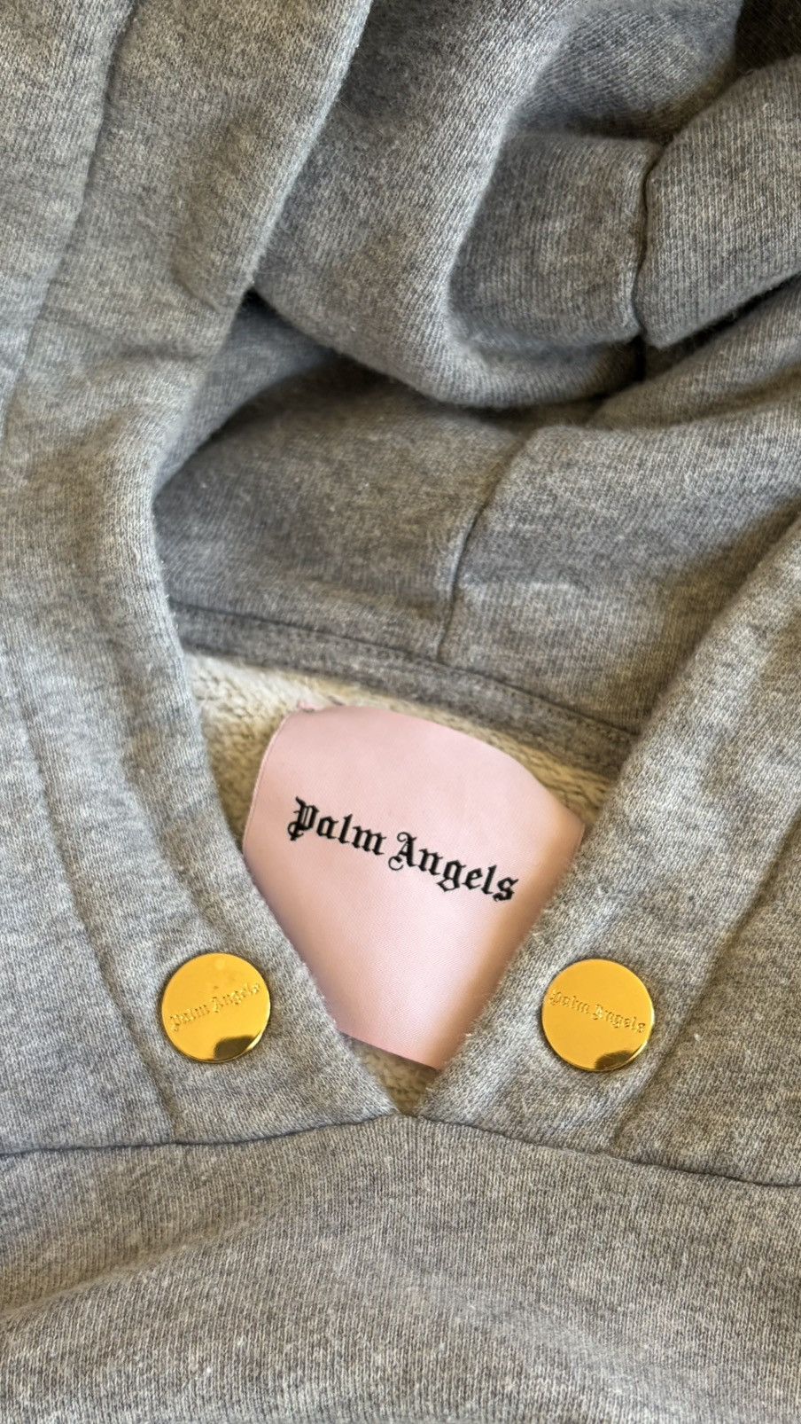 Palm Angels Palm Angels Logo Hoodie Grey Gold Print Size XL Slim Fit Size US XL / EU 56 / 4 - 5 Thumbnail