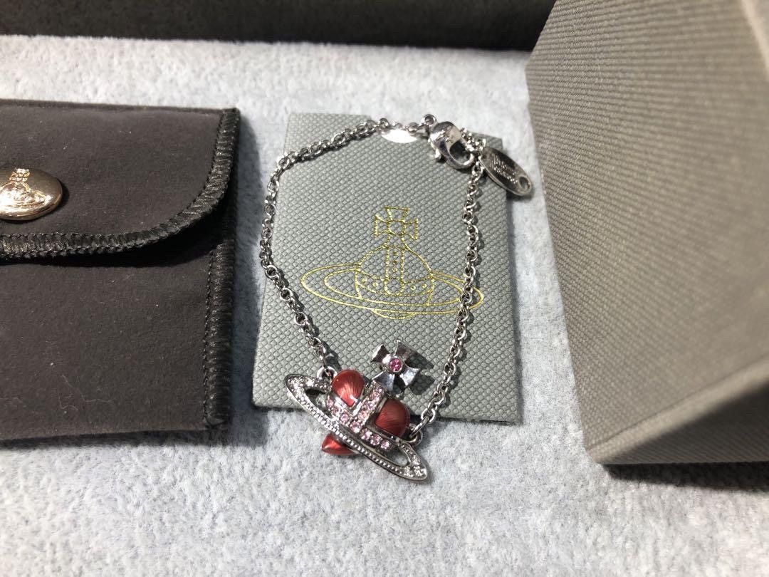 🔥❤️🔥Vivienne Westwood Red Hart orb pendant bracelet 90s