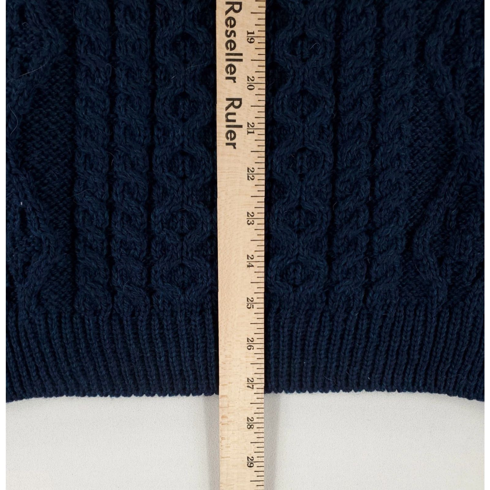 Vintage Saol Sweater Cable Knit 100% Merino Wool Ireland Blue Mens L Size US L / EU 52-54 / 3 - 6 Thumbnail