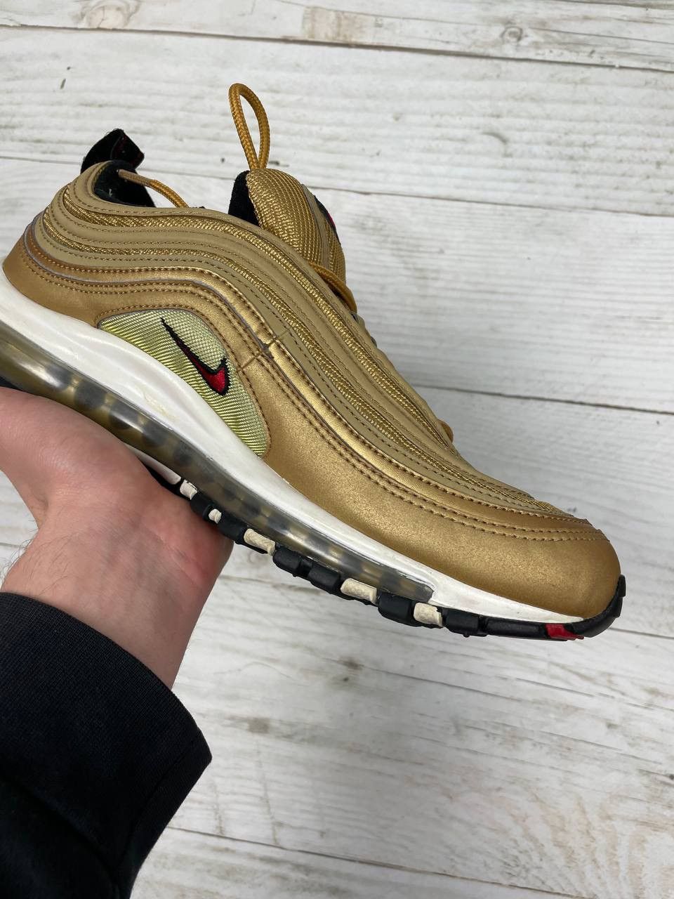Nike Nike Air Max 97 OG Metallic Gold Sneakers Size US 9 / EU 42 - 12 Thumbnail