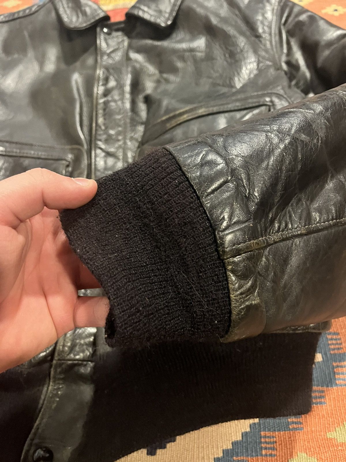 Japanese Brand Vintage 50’s cropped leather bomber jacket Size US L / EU 52-54 / 3 - 9 Thumbnail