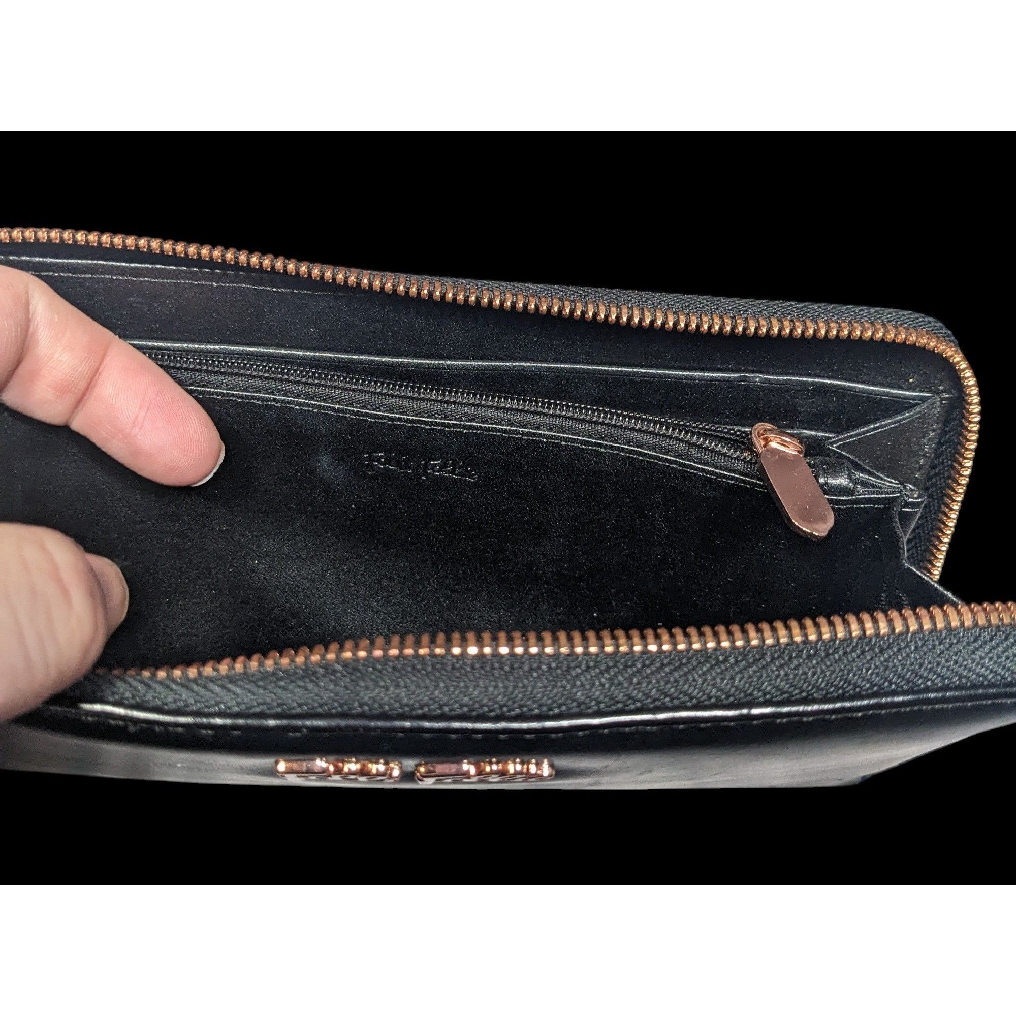Other Folli Follie Black Leather Zip Wallet With Rose Gold Tone Ac Size ONE SIZE - 5 Thumbnail