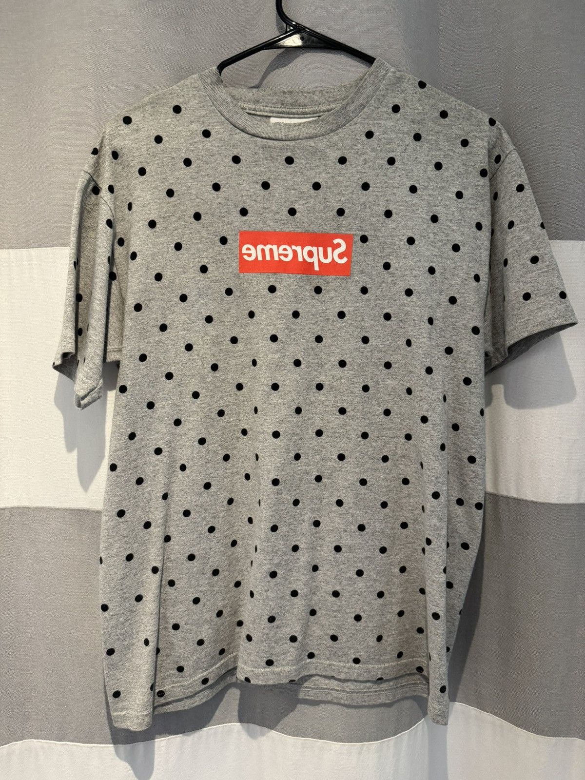 image of Comme Des Garcons x Supreme Comme De Garçons X Supreme Polka Dot Box Logo in Grey (Size Medium)