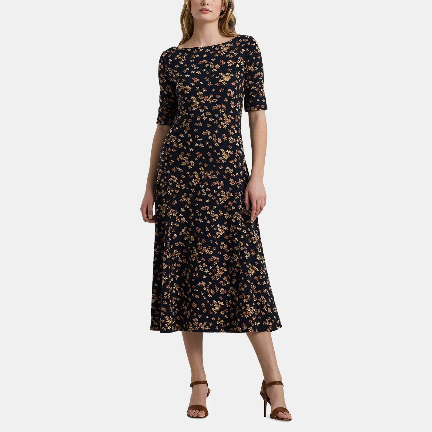 Lauren Ralph Lauren o1g2r1mq0825 Munzie Midi Dress in Multicolor Size M / US 6-8 / IT 42-44 - 2 Thumbnail