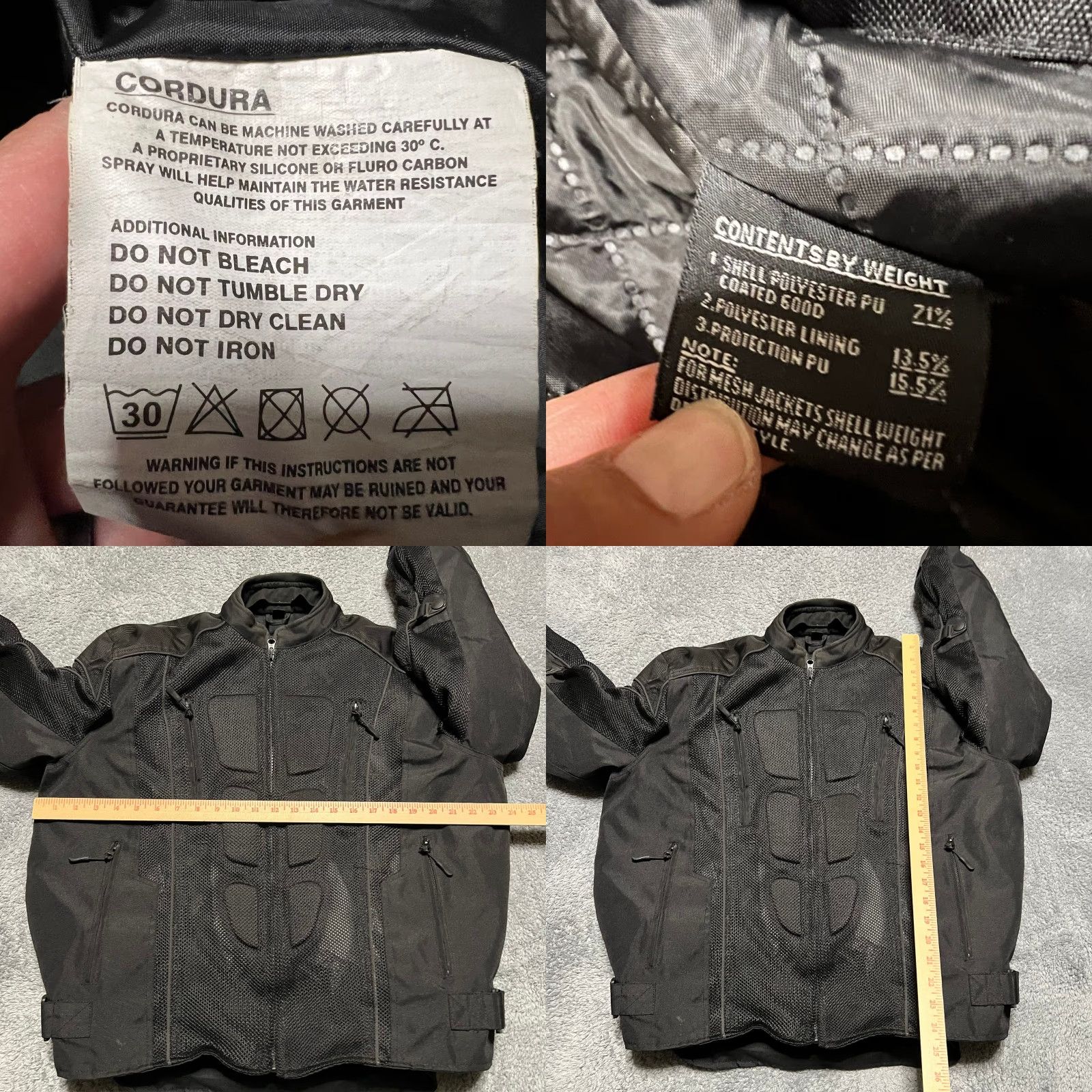 Vintage Viking Motorcycle Jacket Mens Large Armored Removable Padded Coat Black L Regular Men Size US L / EU 52-54 / 3 - 8 Thumbnail