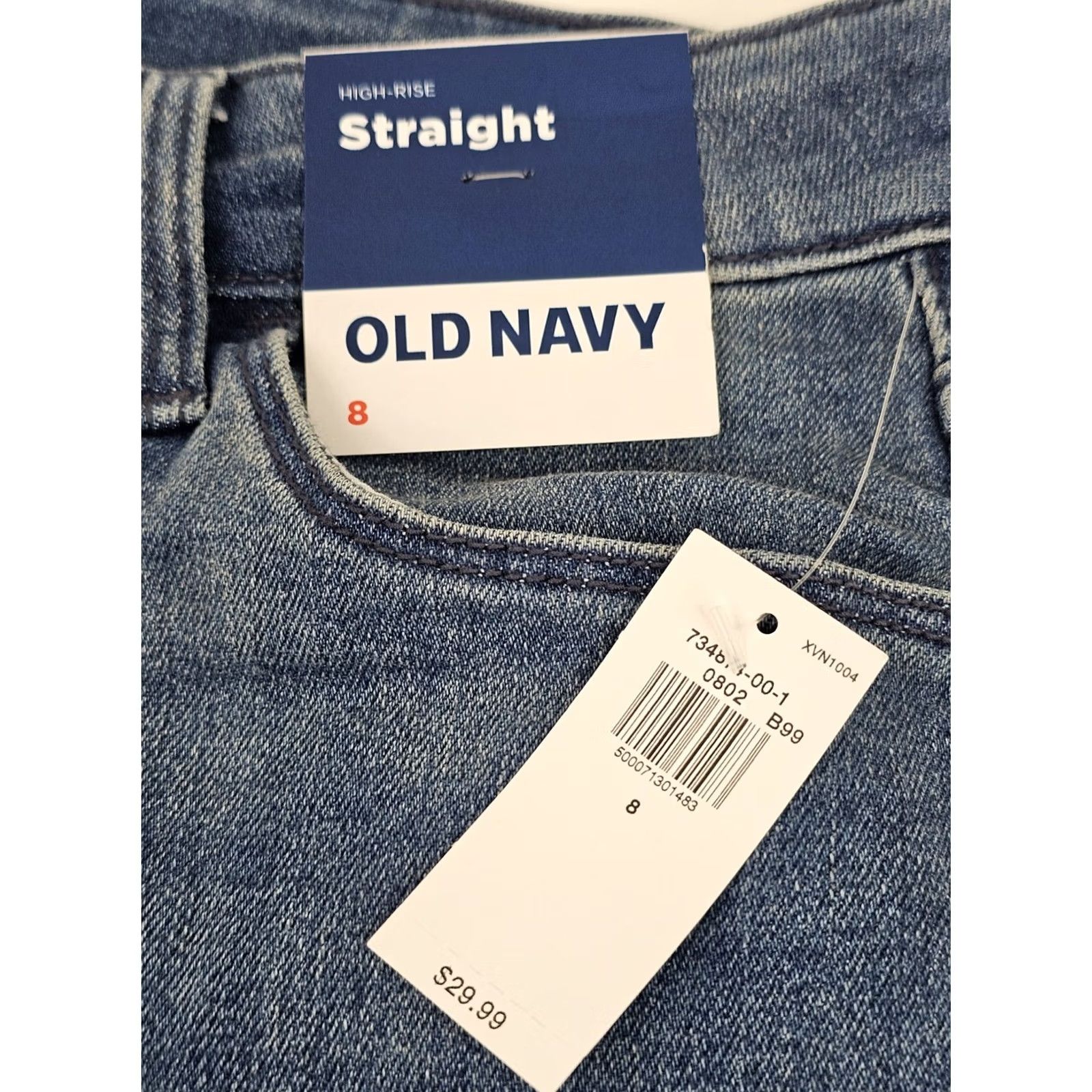 Old Navy Old Navy High Rise Straight Leg Jeans Women 8 Blue Stretch NWT Denim 29x29 Slimming 90s City Jeans Women Size 30" / US 8 / IT 44 - 2 Thumbnail