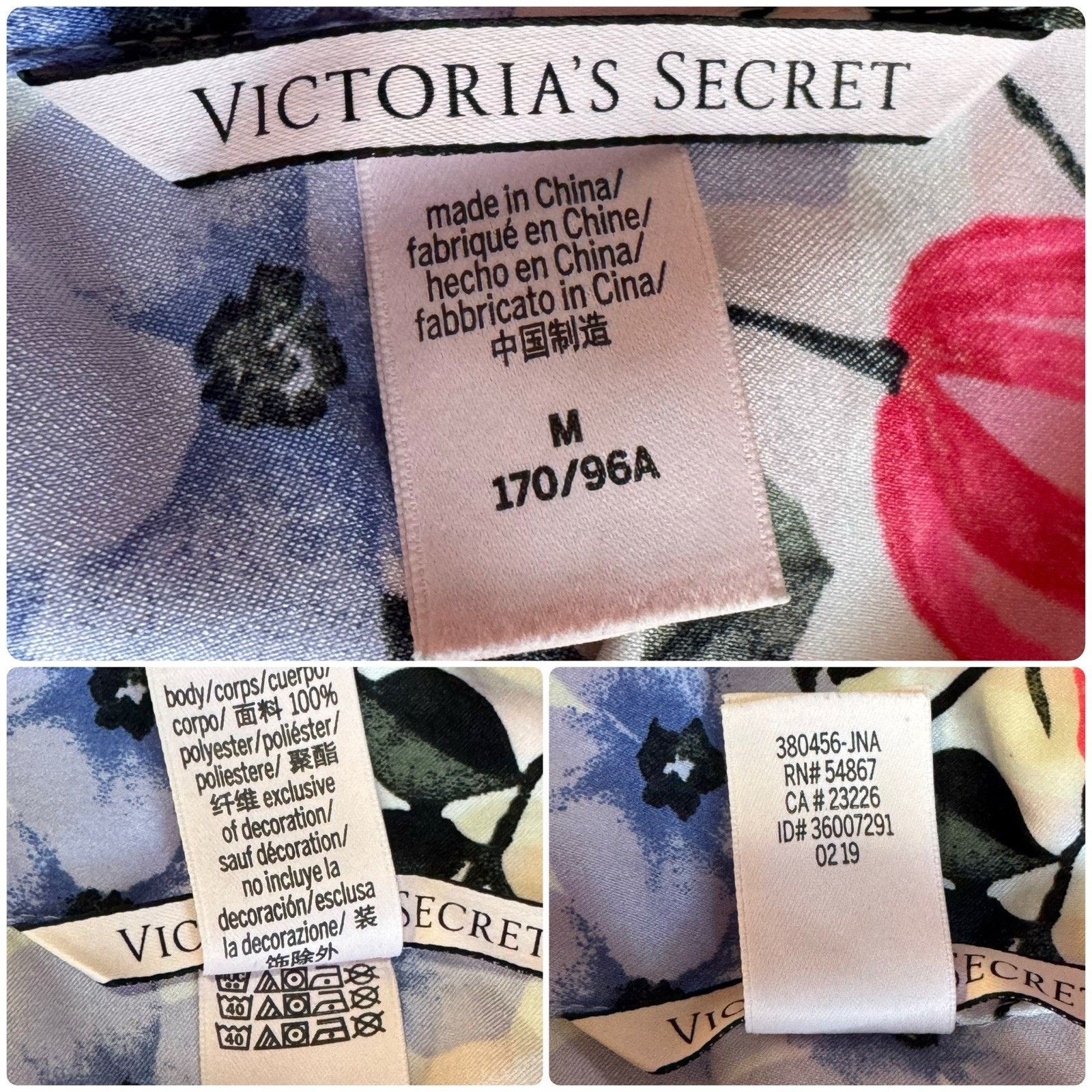 Victoria's Secret VICTORIA’S SECRET Satin Floral Striped Pajama Sleep Romper M Size ONE SIZE - 9 Thumbnail
