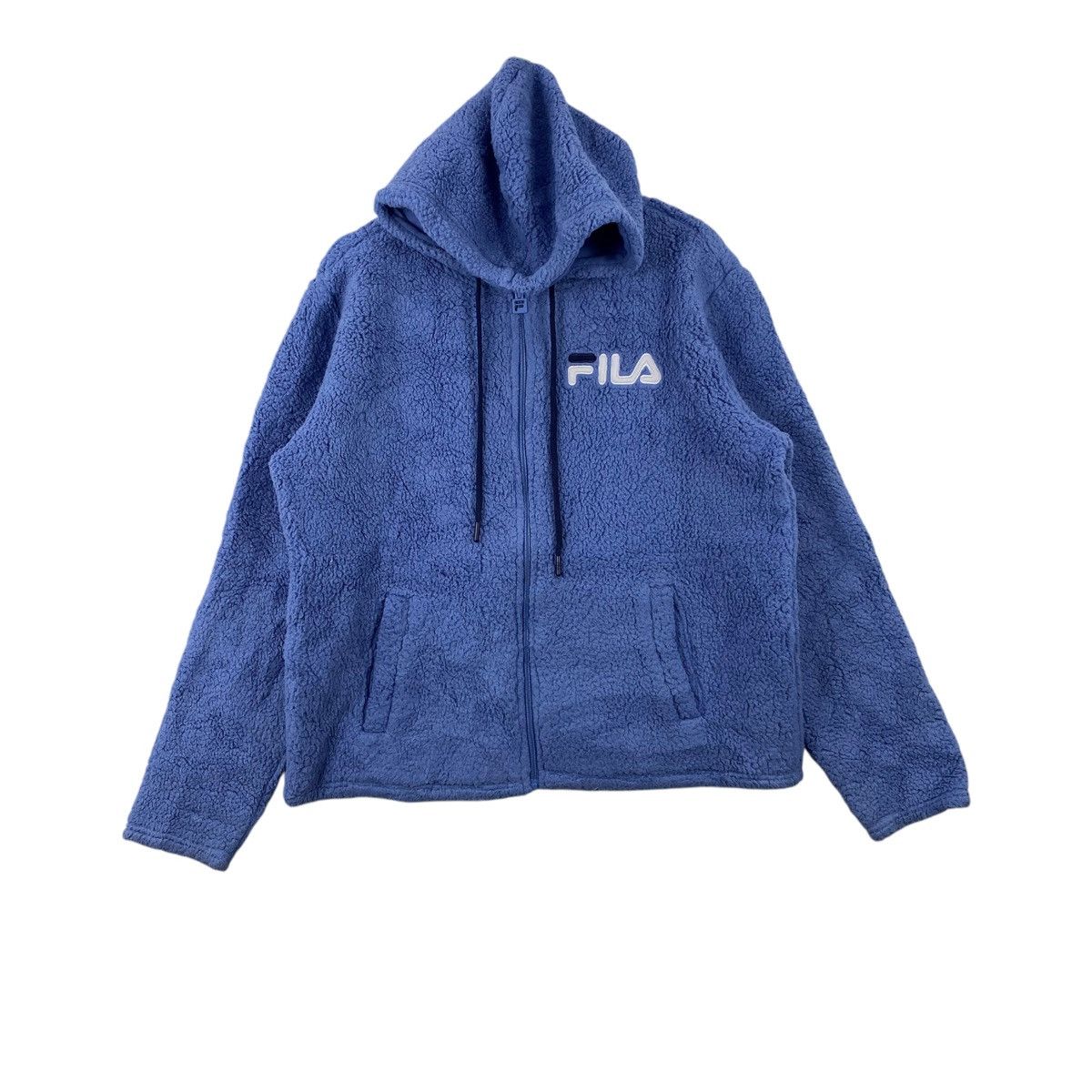Fila FILA Deep Pile Sherpa Blue Full Zipper Hoodie Size US L / EU 52-54 / 3 - 1 Thumbnail