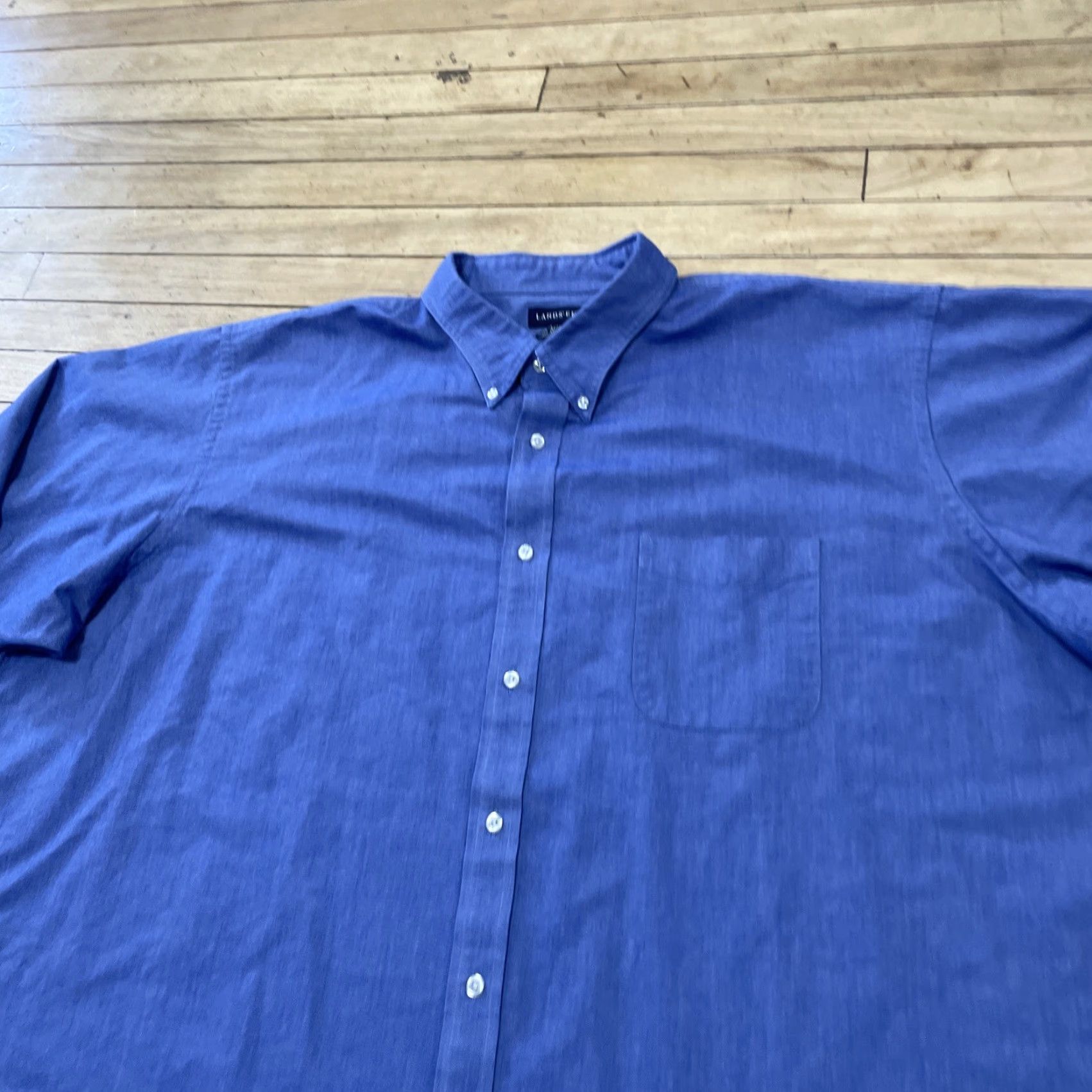 Lands' End VINTAGE Lands' End Button-Up Shirt Men Big & Tall 21x36 Blue Twill Oxford Button-Down Collar Size US XXL / EU 58 / 5 - 4 Thumbnail