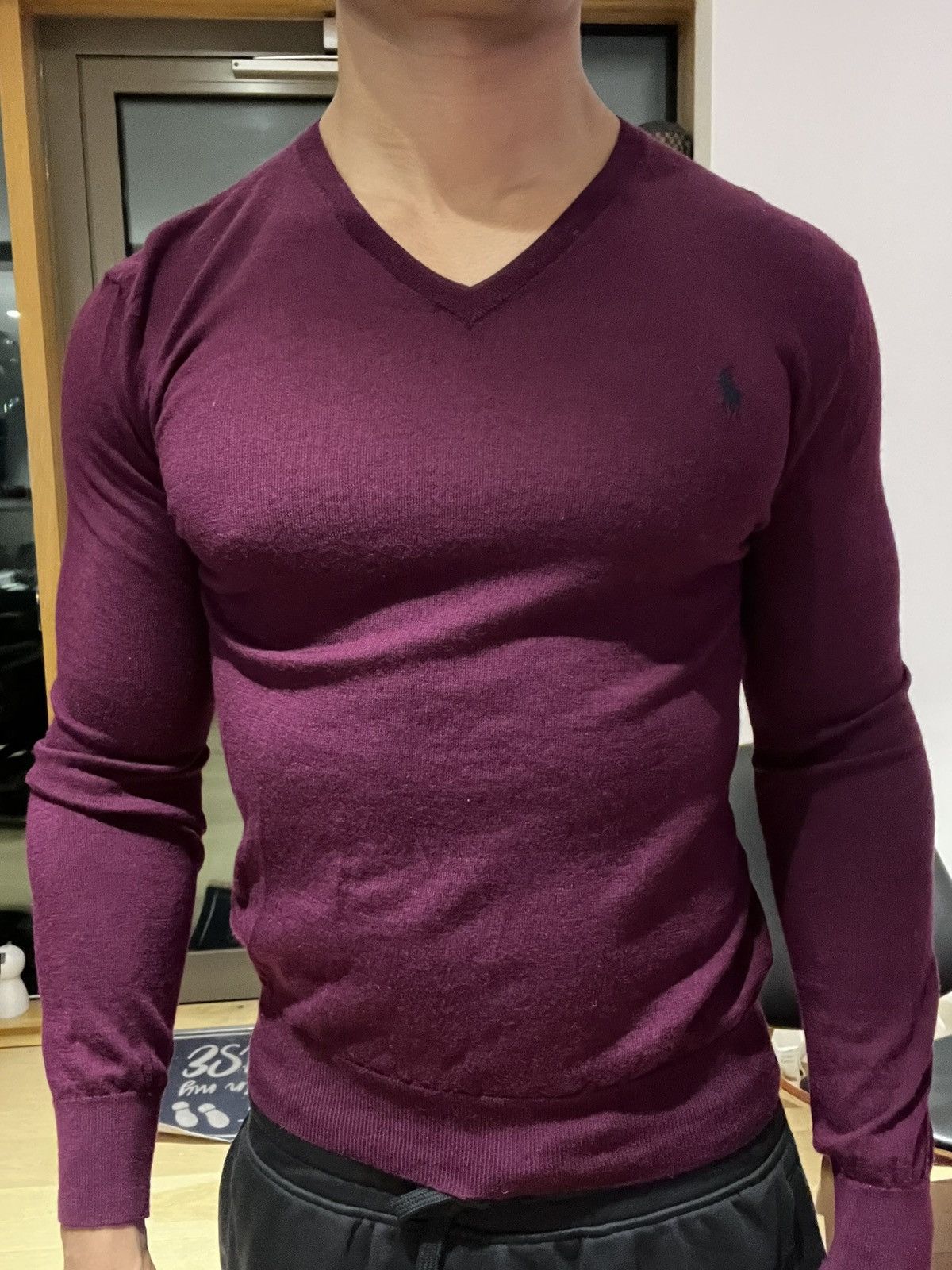 Polo Ralph Lauren Polo Ralph Lauren Burgundy V Neck Knit Sweater Jumper SizeM Size US M / EU 48-50 / 2 - 1 Thumbnail