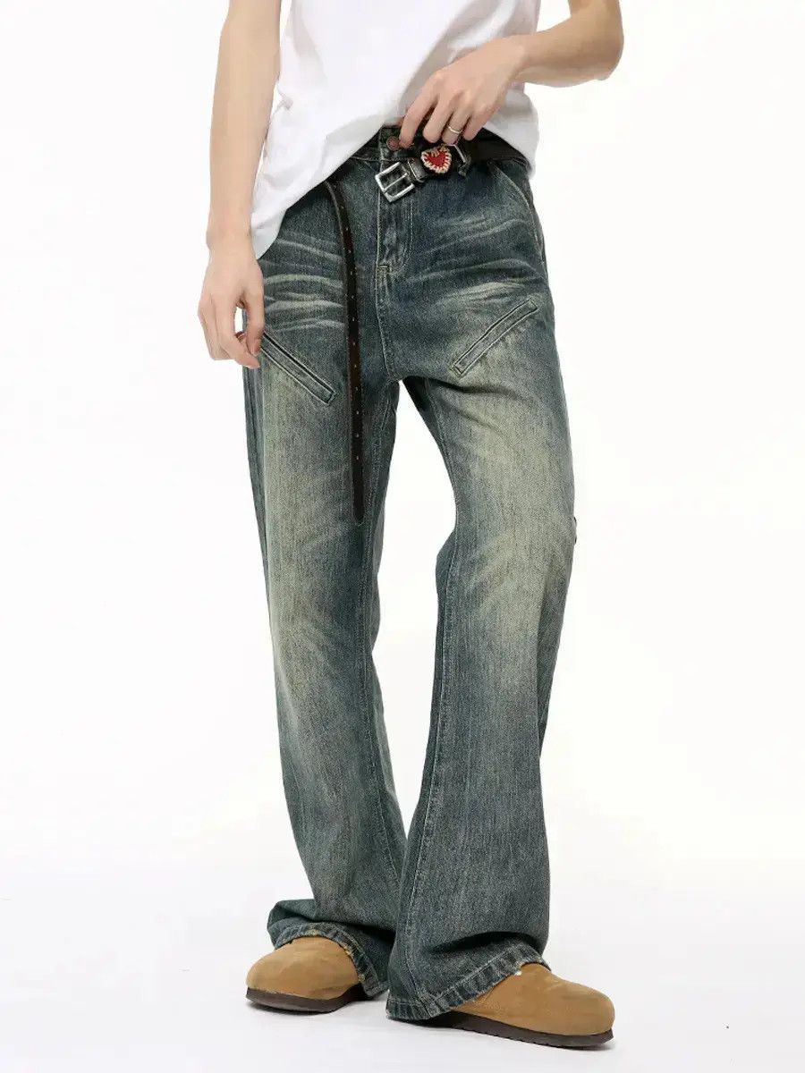 Japanese Brand Retro loose high street micro flared jeans Size US 32 / EU 48 - 6 Thumbnail