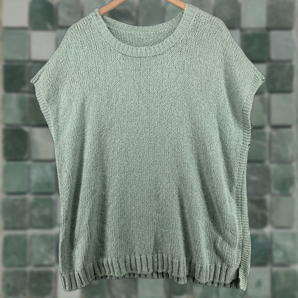 EILEEN FISHER Sweater XL Organic Cotton Poncho Boxy Crewneck