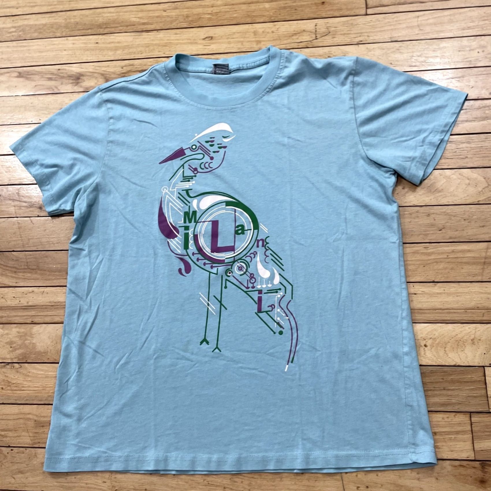Vintage VINTAGE Milani Bird Abstract Art Light Blue Graphic Tee S Shirt Men XS Size US S / EU 44-46 / 1 - 2 Thumbnail
