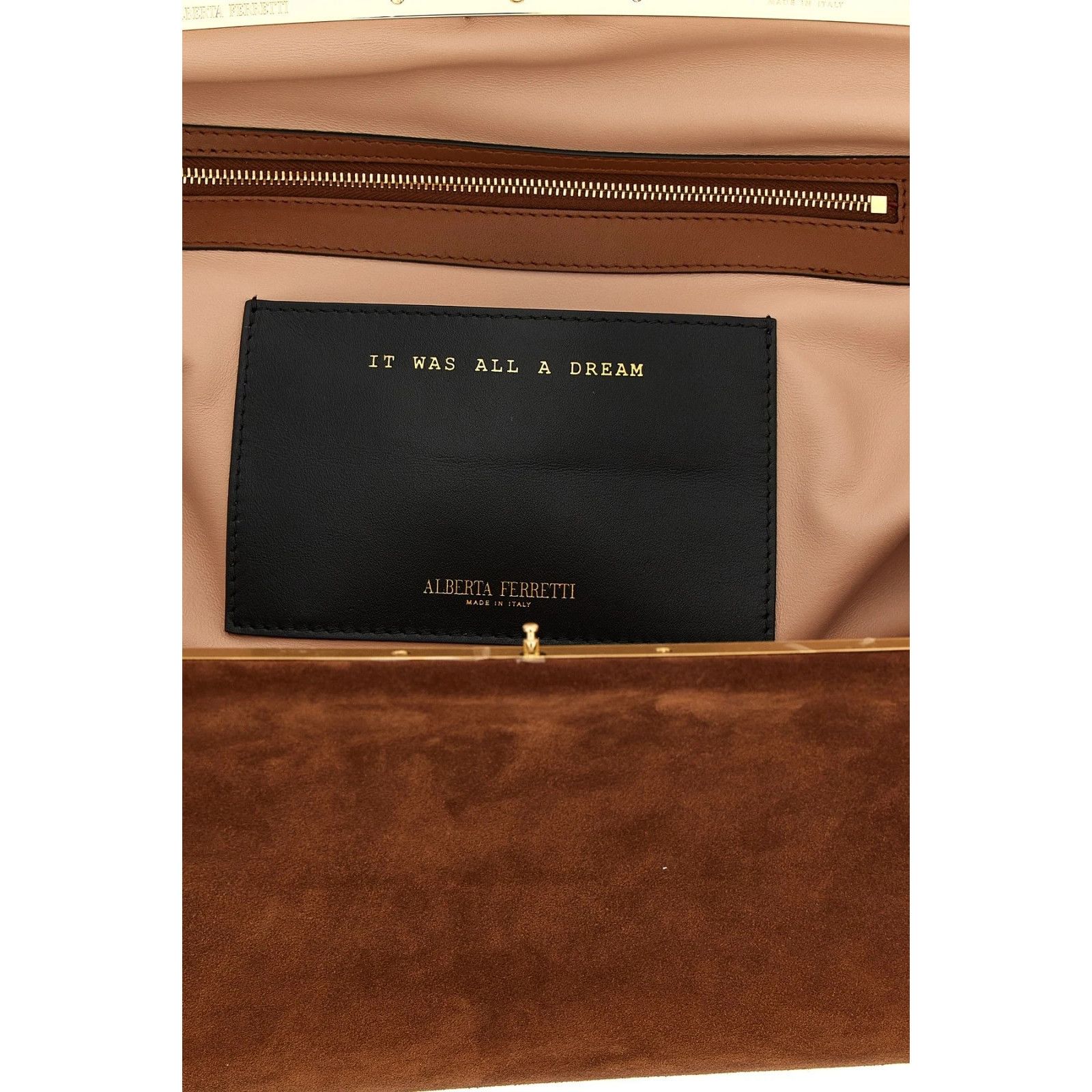 Alberta Ferretti ALBERTA FERRETTI Maxi Brown Suede Leather Pouch New & Authen Size ONE SIZE - 4 Thumbnail
