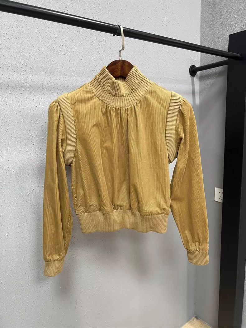 Saint Laurent Paris Saint Laurent ParisBrown knit paneled long sleeves 2504-Ne Size XXS / US 00 / IT 34 - 1 Thumbnail