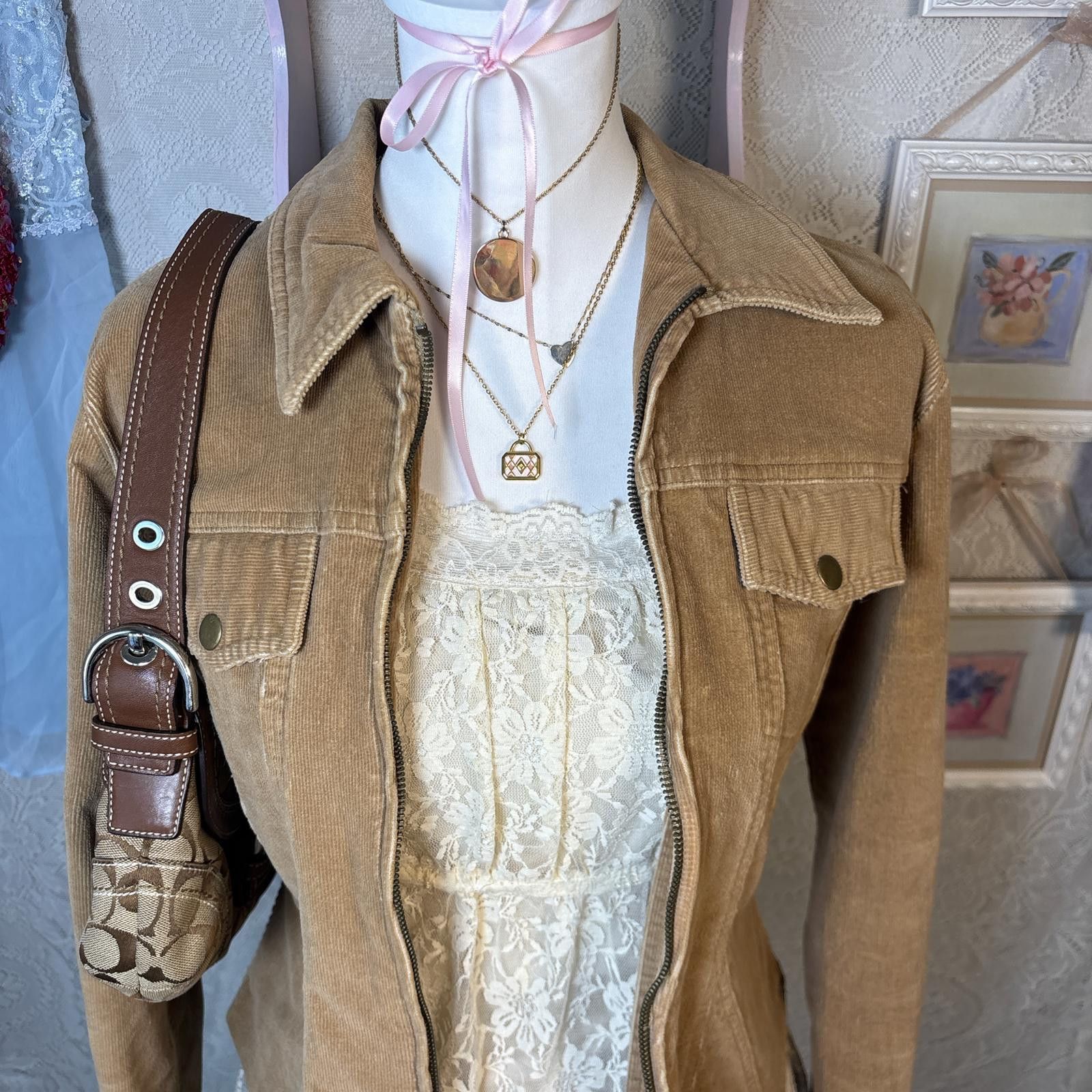 At Last & Co vintage brown corduroy zip up jacket Size L / US 10 / IT 46 - 5 Thumbnail