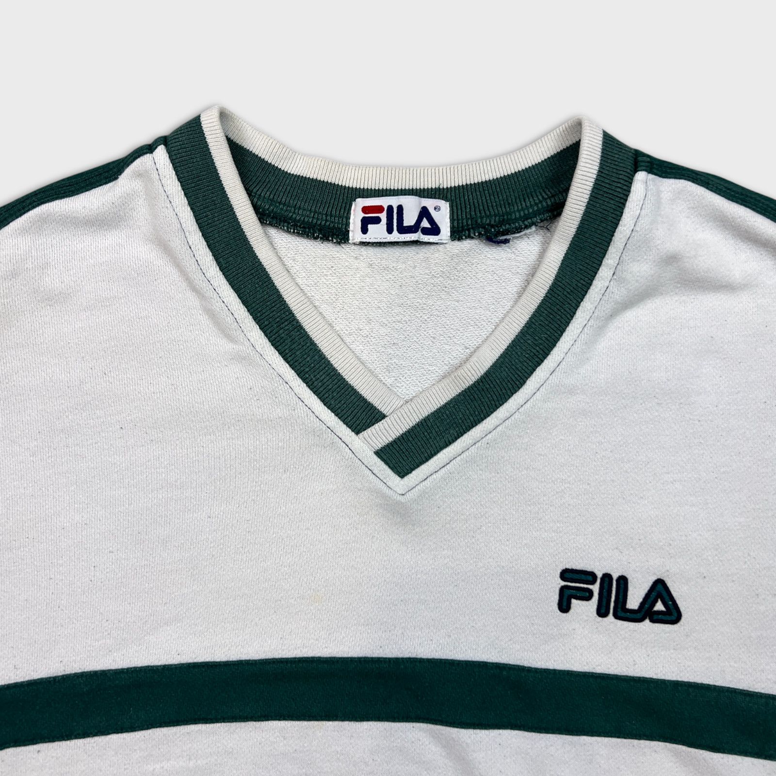 Fila × Vintage Vintage Fila Sweatshirt Medium Athletic Spell Out 90s V Neck Size US M / EU 48-50 / 2 - 2 Thumbnail