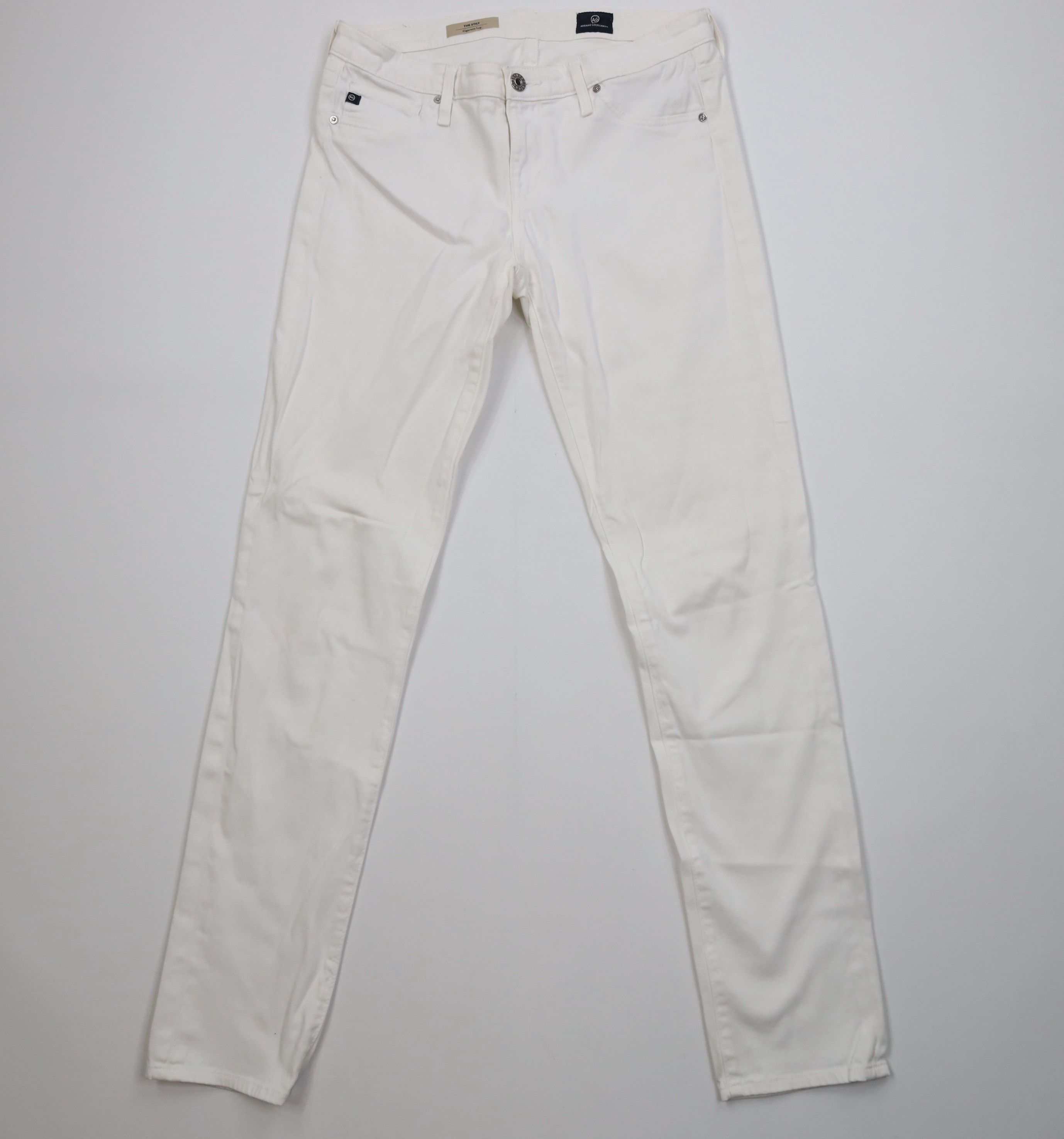 AG Adriano Goldschmied Adriano Goldschmied The Stilt Cigarette Leg Pants White Size 28" / US 6 / IT 42 - 1 Thumbnail