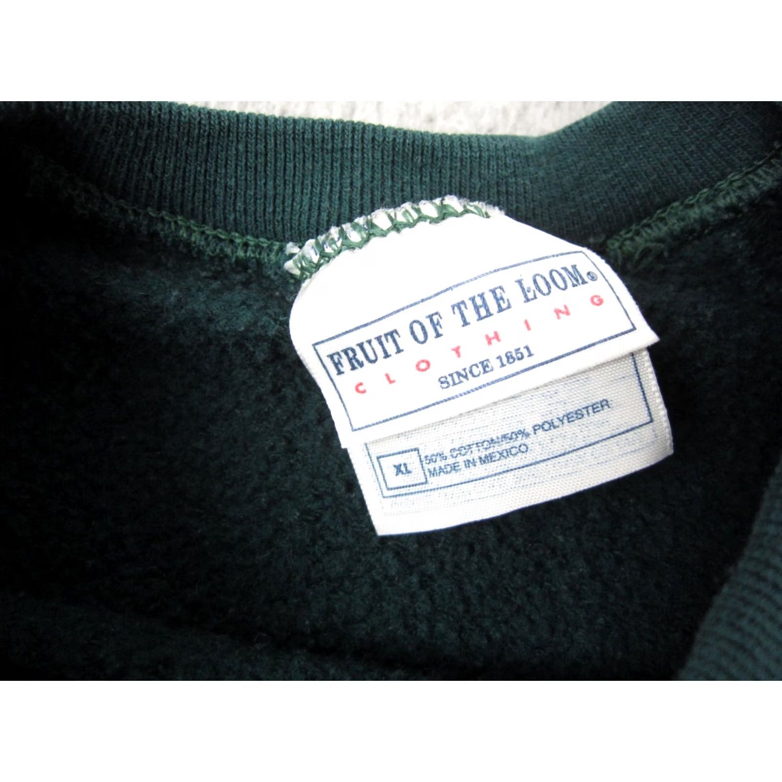 Fruit Of The Loom VINTAGE Fruit of the Loom Sweatshirt Mens XL Green Pullover Fleece 90s Size US XL / EU 56 / 4 - 4 Thumbnail