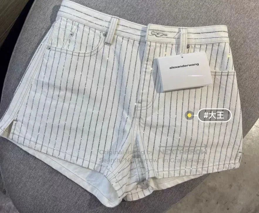 Alexander Wang Alexander Wang Crystal Stripe Denim Shorts. Size 25" / US 0 / IT 36 - 3 Thumbnail