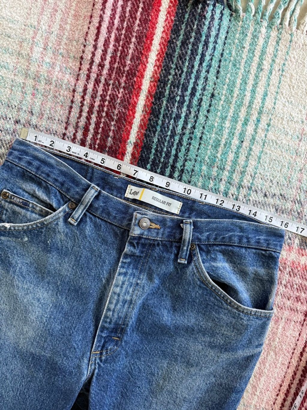 Lee × Vintage Vintage Lee Distressed Blue Regular Fit Straight Jeans 32x27 Size US 32 / EU 48 - 6 Thumbnail