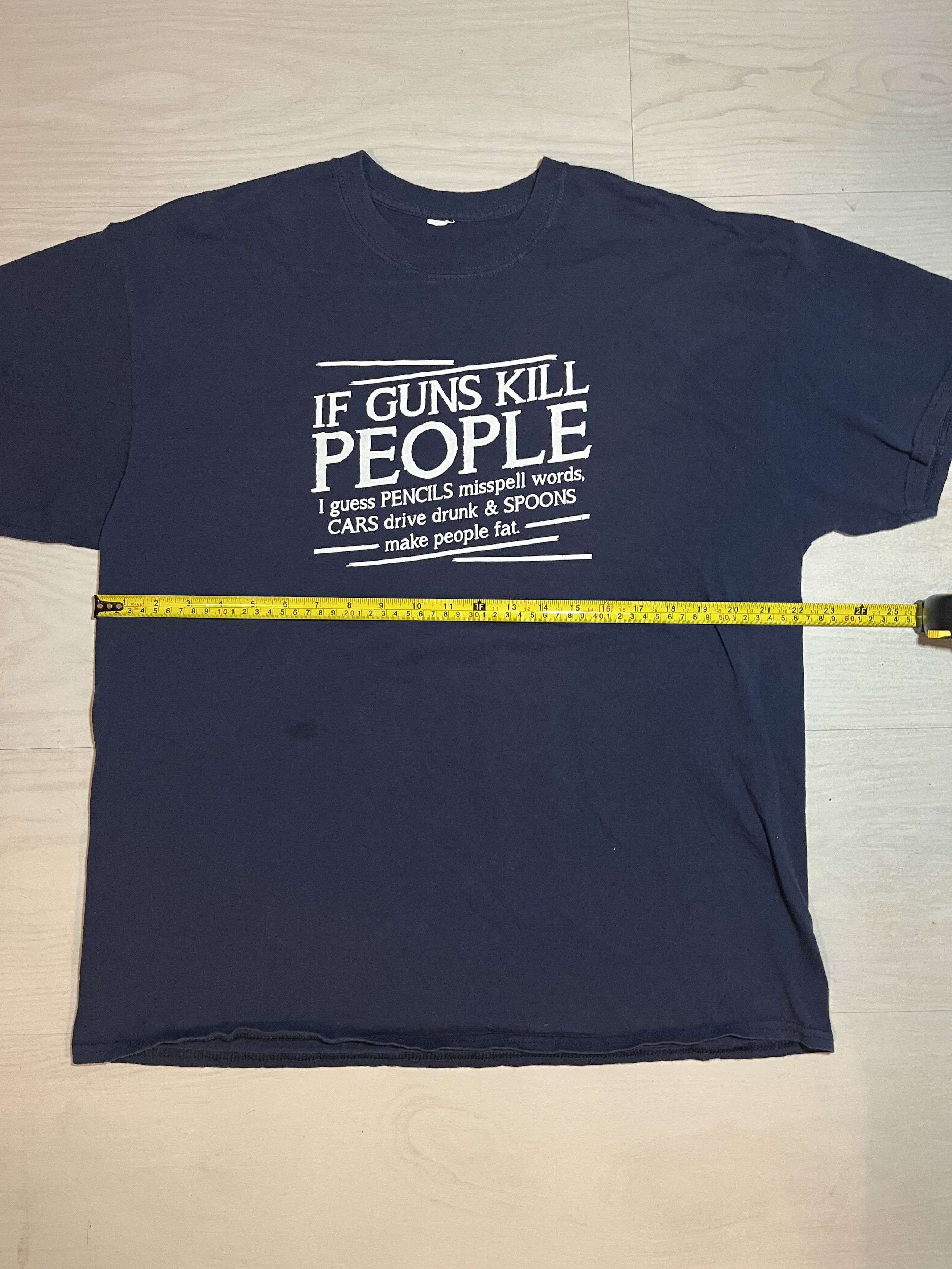 Vintage Y2K Funny If Guns Kill People Shirt Size US L / EU 52-54 / 3 - 5 Thumbnail