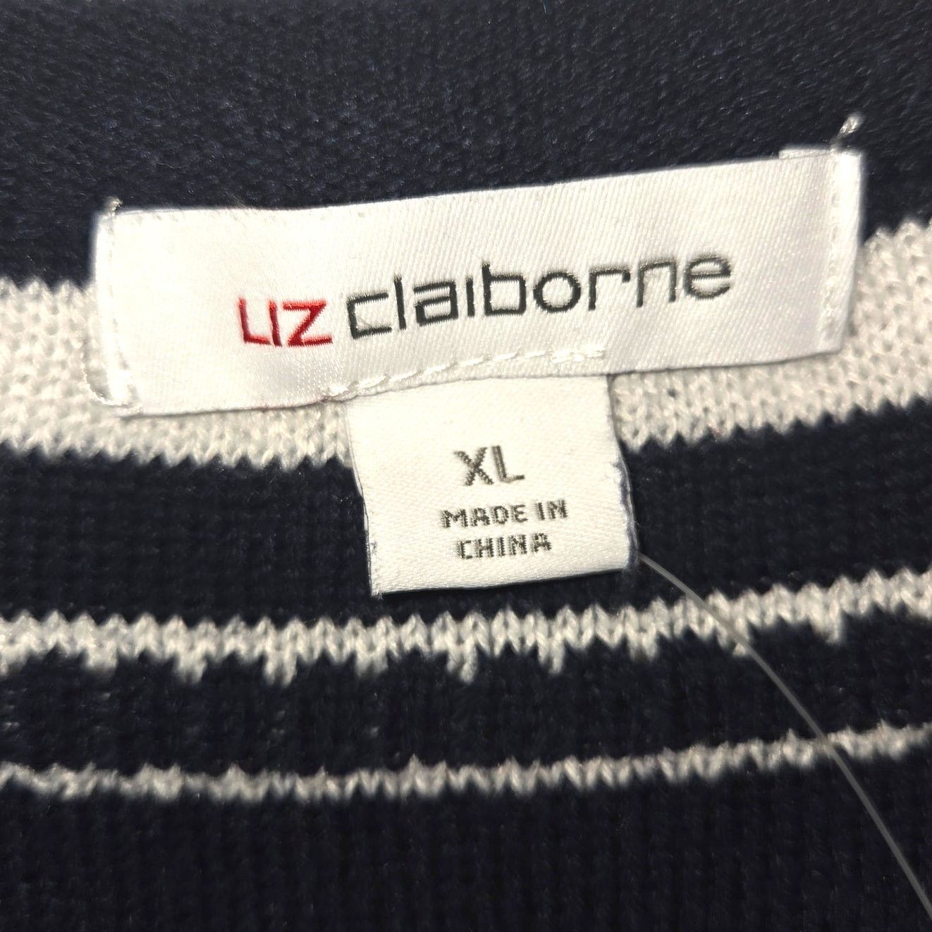 Liz Claiborne Liz Claiborne Black and White Striped Sweater XL Size XL / US 12-14 / IT 48-50 - 6 Thumbnail