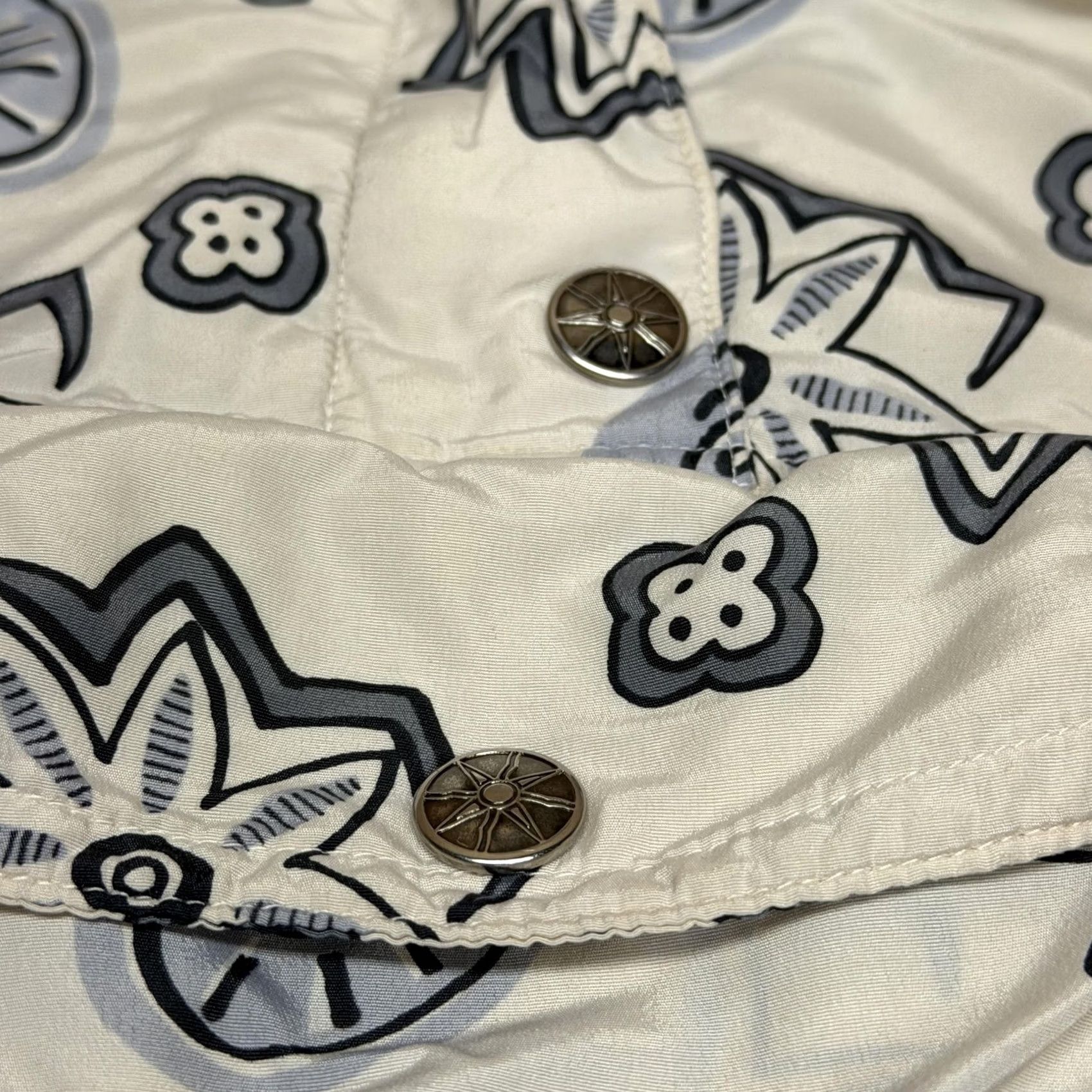 Vintage LL Bean Jacket Womens Small White Floral Print Hooded Anorak Insulated Nylon Size S / US 4 / IT 40 - 6 Thumbnail
