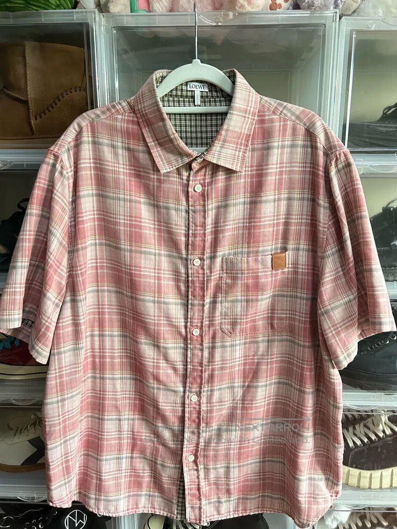 Loewe size 41 Pink checkered shirt