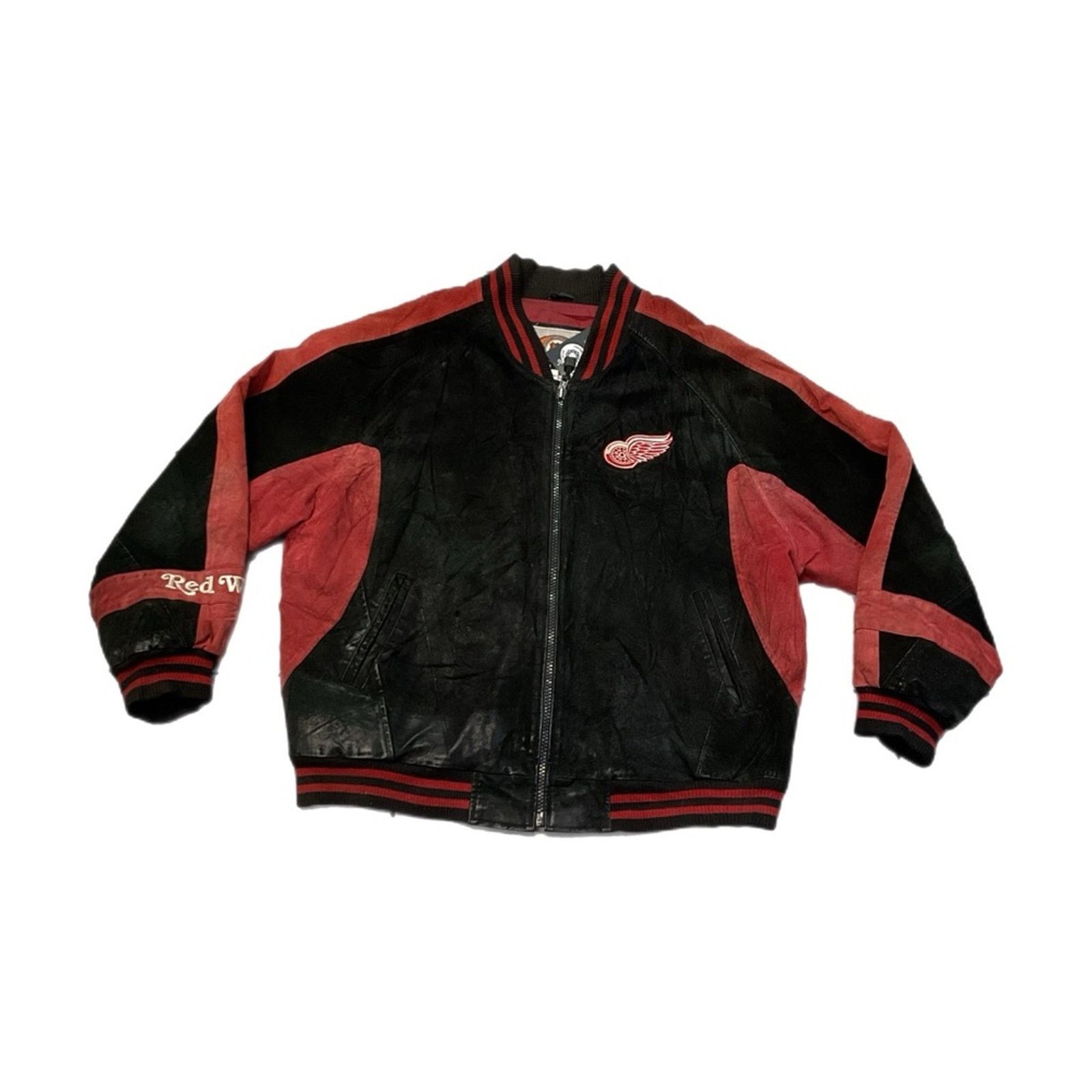 NHL Vintage 90’s NHL Red Wings Leather Jacket Size US XL / EU 56 / 4 - 1 Thumbnail