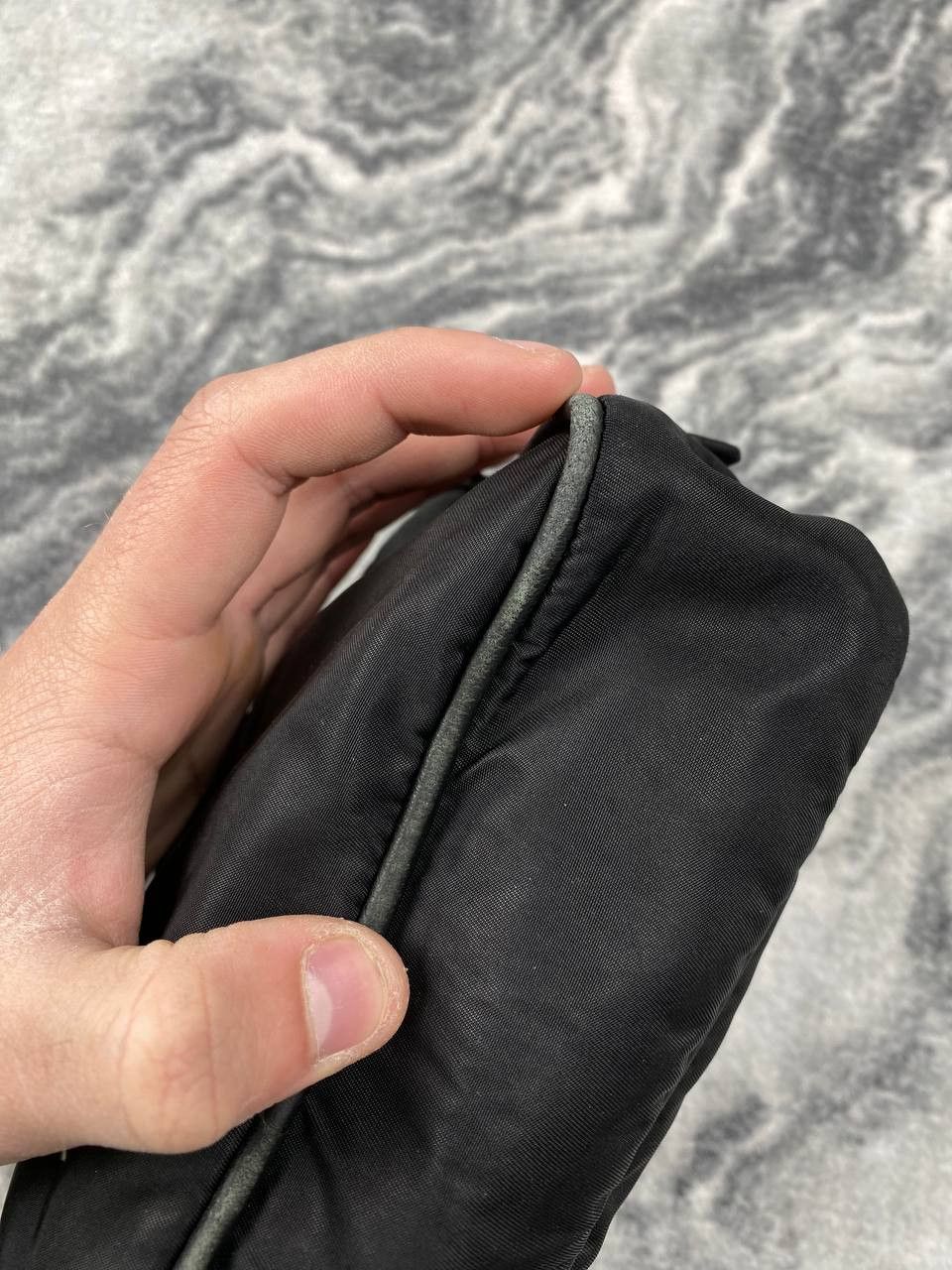 Prada Prada Tessuto Nylon Saffiano Wristlet Mini Bag Women Black Size ONE SIZE - 10 Thumbnail