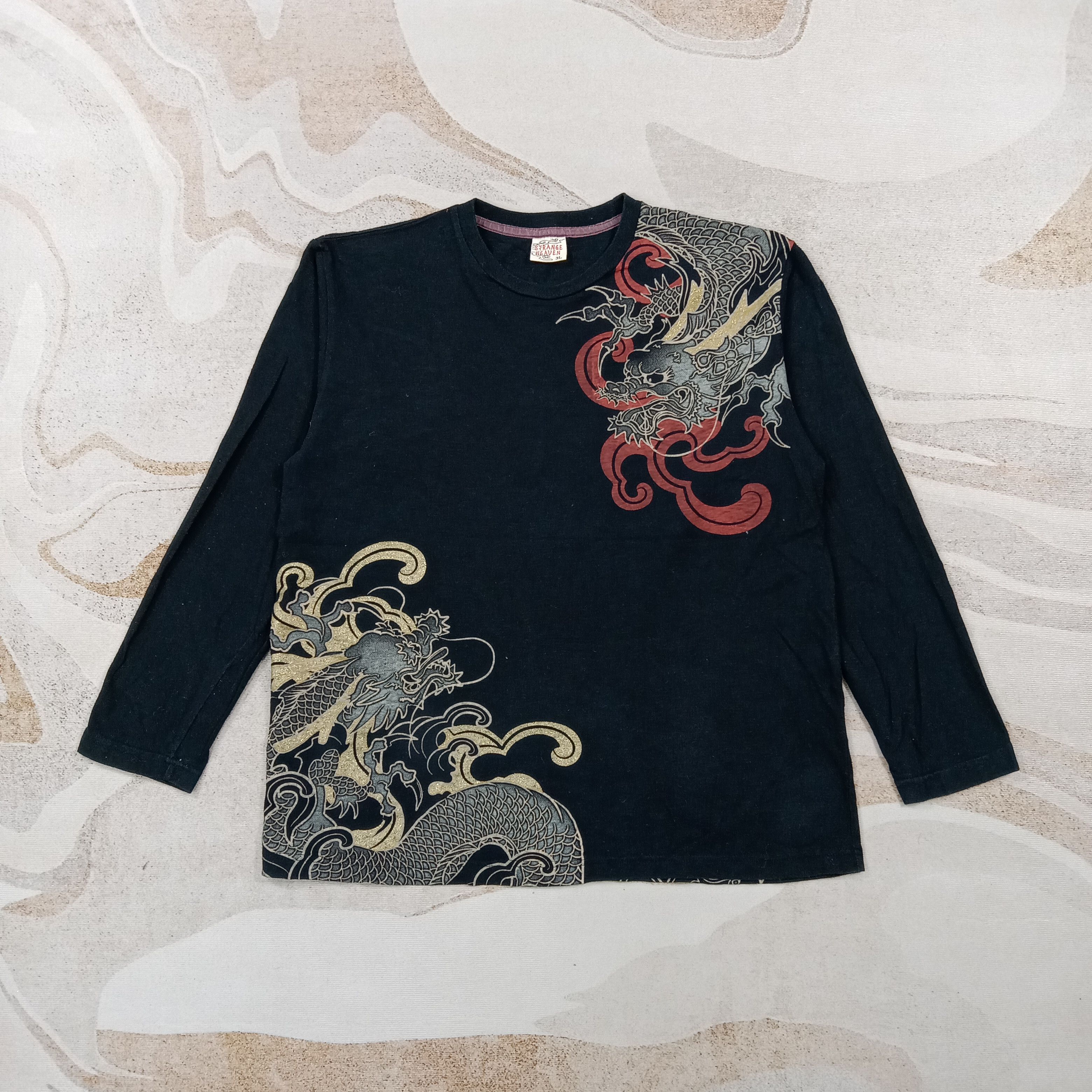 Japanese Brand Strange Heaven Dragon Art Sukajan Tshirt C276N14 Size US L / EU 52-54 / 3 - 3 Thumbnail