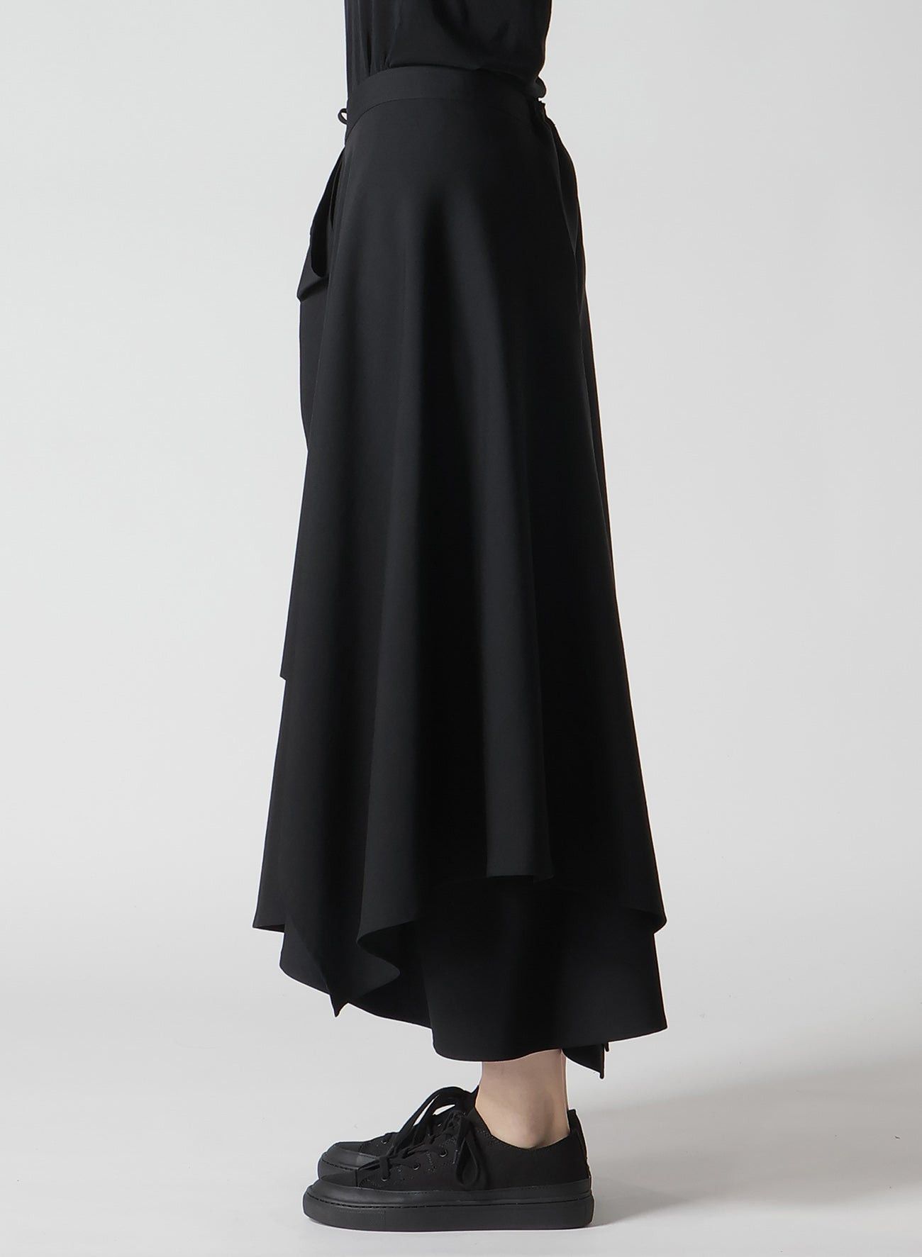 Yohji Yamamoto Yohji Yamamoto - W/Gabardine Asymmetrical R GATHERED SKIRT Size 32" / US 10 / IT 46 - 2 Thumbnail