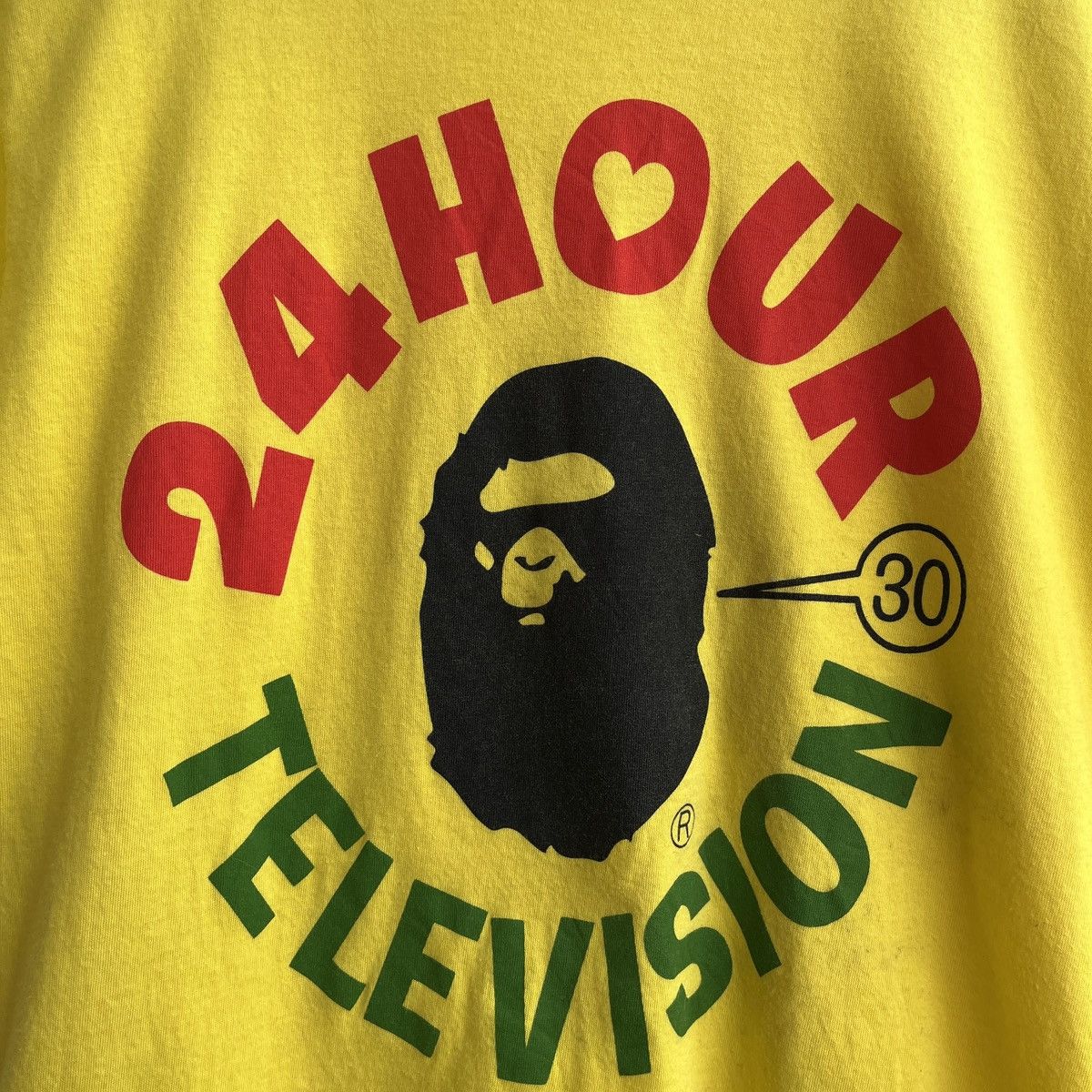 Japanese Brand Vintage Y2K BAPE X 24Hour Television Single Stitch TShirt Size US S / EU 44-46 / 1 - 9 Thumbnail
