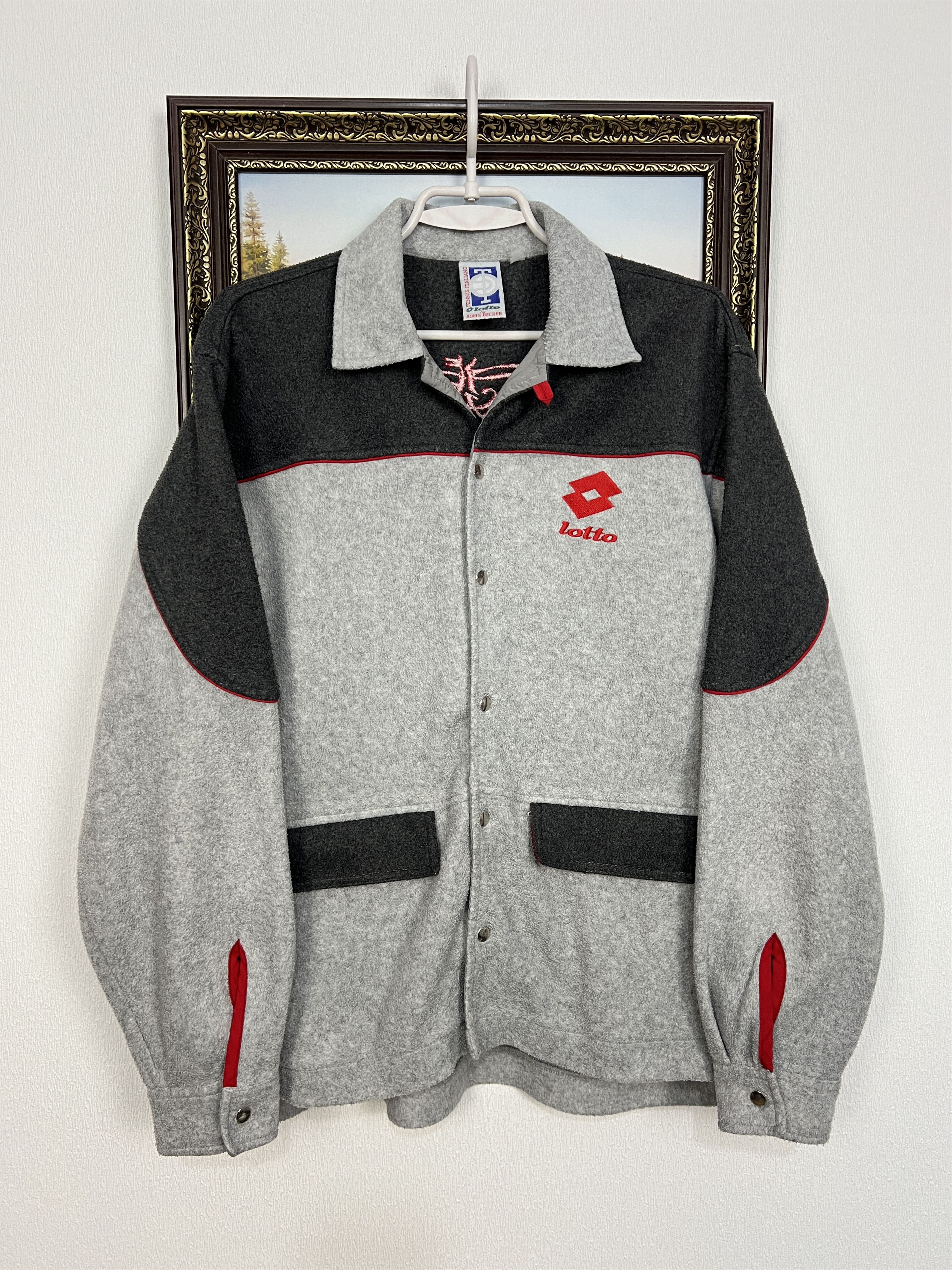 Lotto Sport Vintage Boris Becker Tennis Fleece Jacket Track Top Rare Size US M / EU 48-50 / 2 - 1 Thumbnail