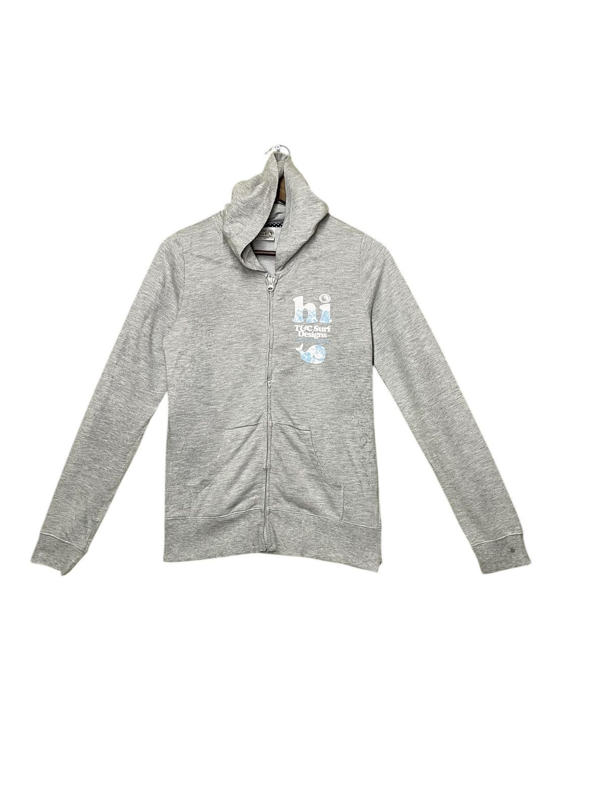 T&c surf design hoodie fully zipper small logo printed - Main Image