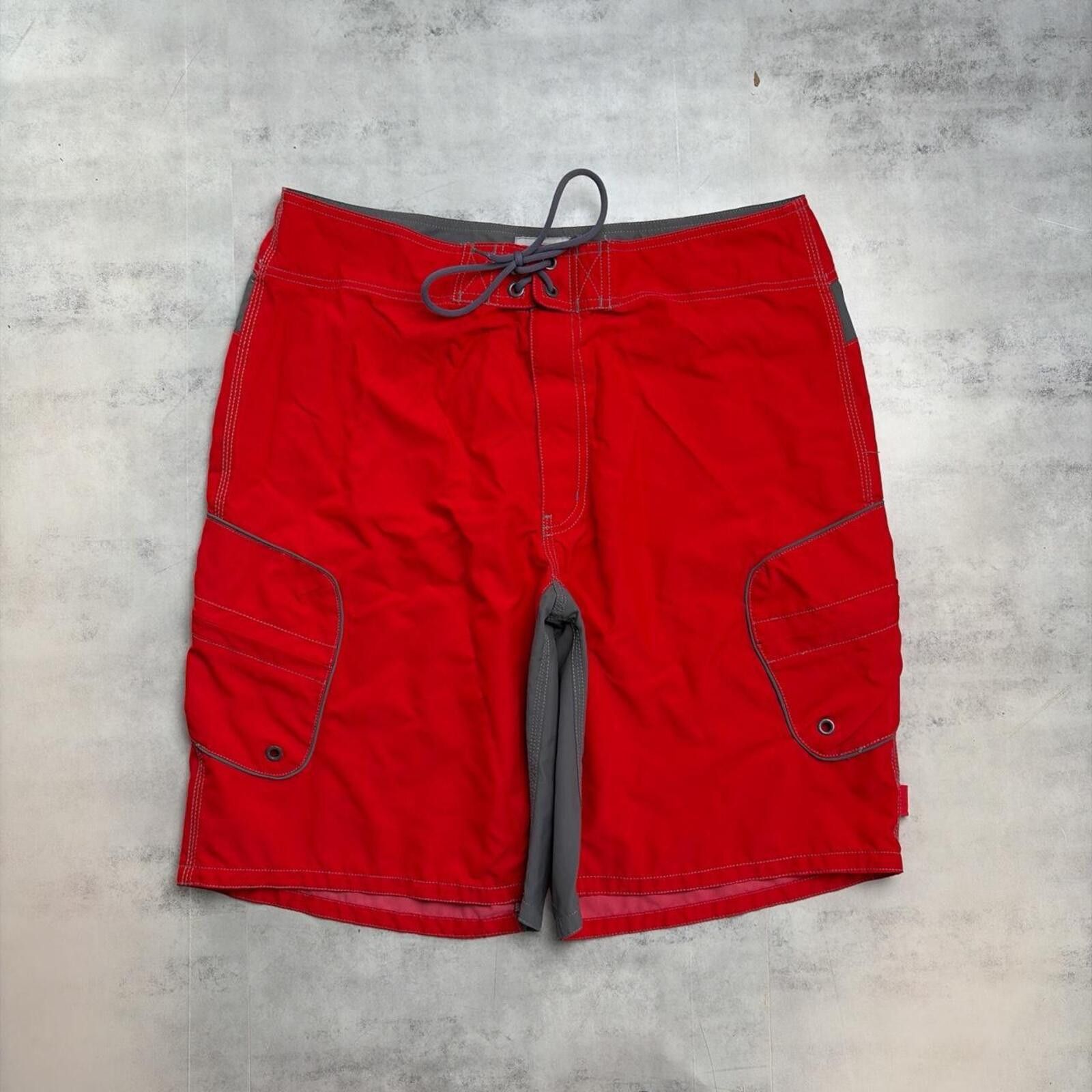 Mossimo Y2K Red Mossimo Surf Grunge Baggy Board Shorts Size US 36 / EU 52 - 1 Thumbnail
