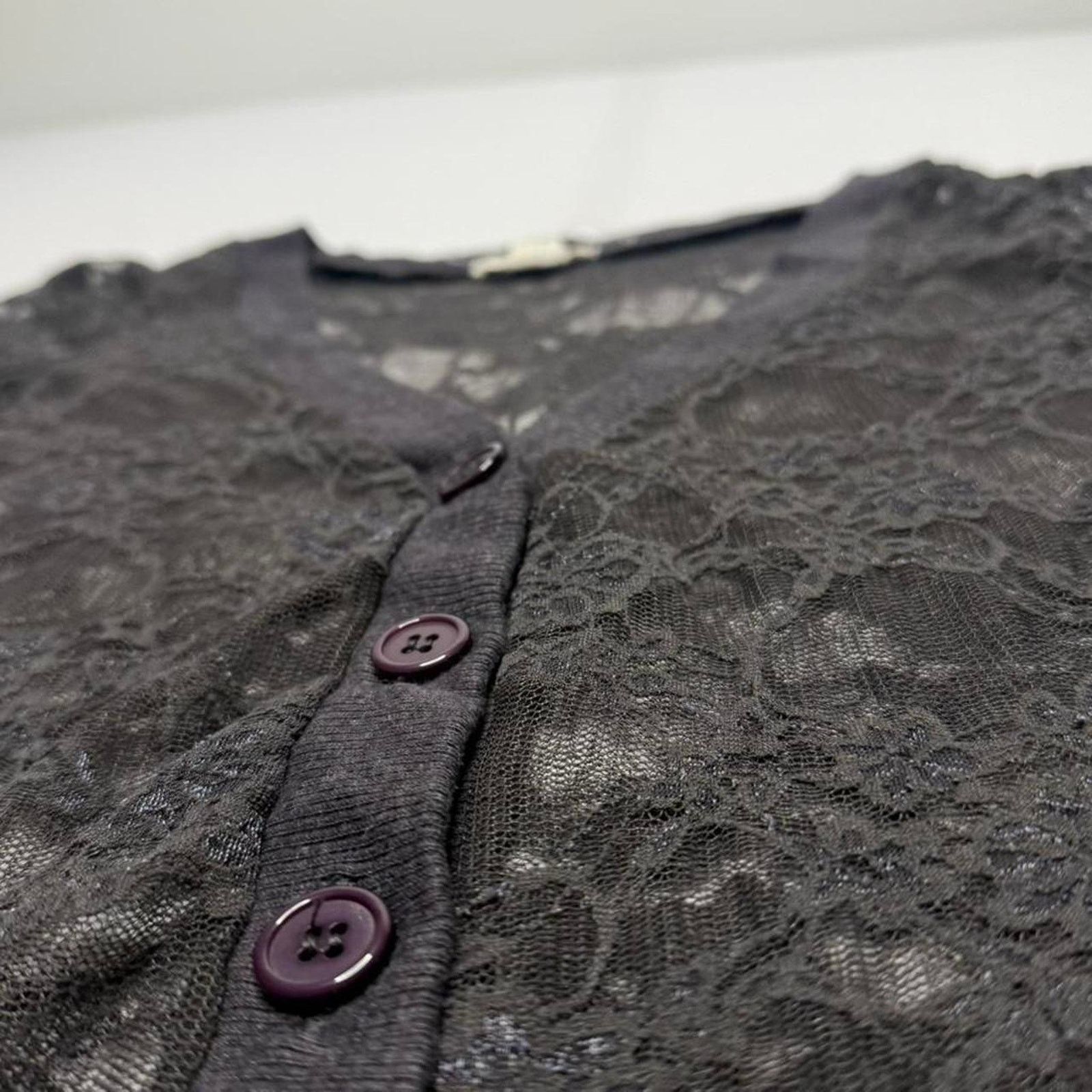 Other Lace Button Up Sheer Layering Top - Sweater Size Medium Size M / US 6-8 / IT 42-44 - 5 Thumbnail