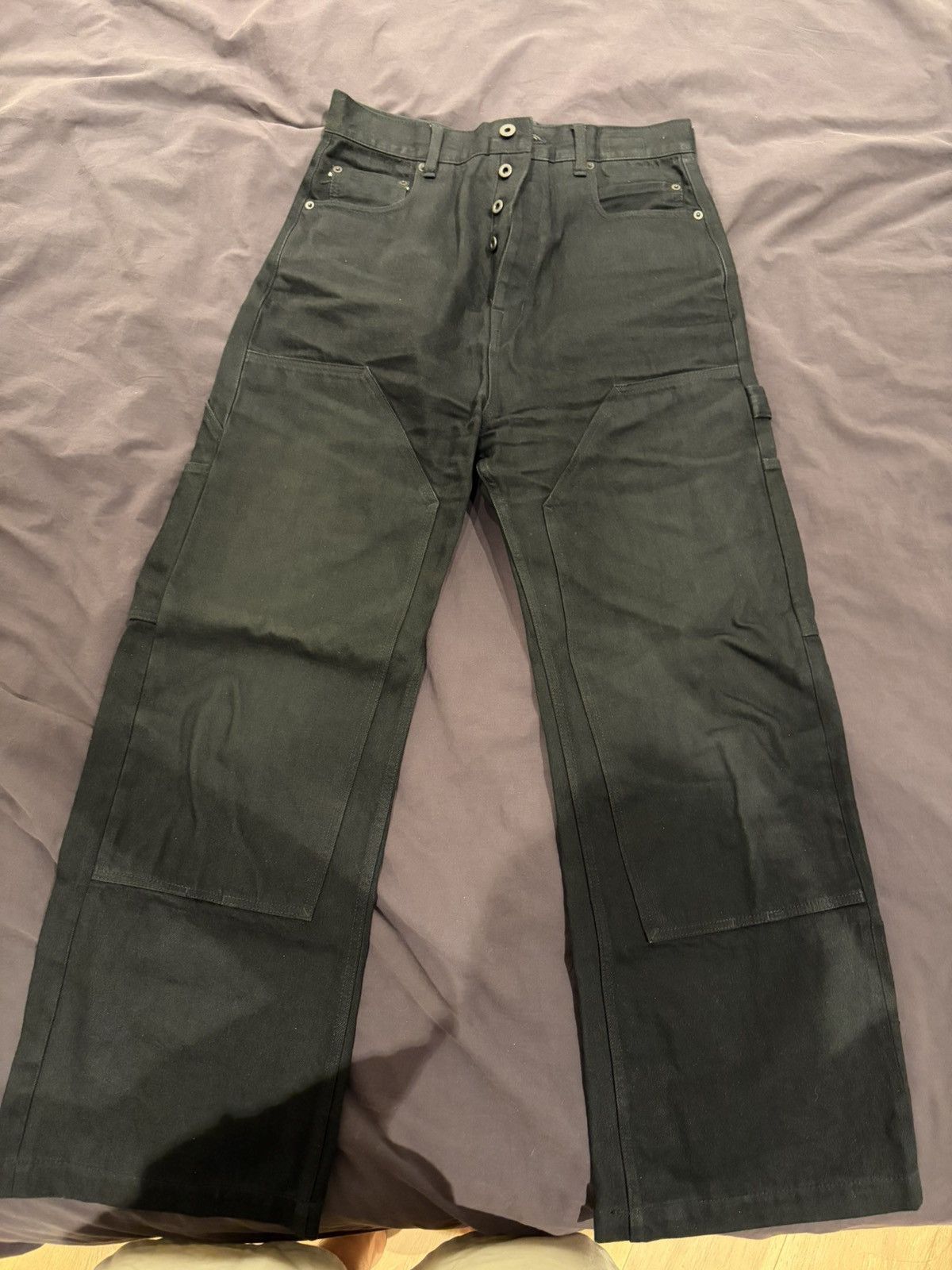 Rick Owens Drkshdw geth double knee carpenters MIJ Size US 31 - 1 Thumbnail