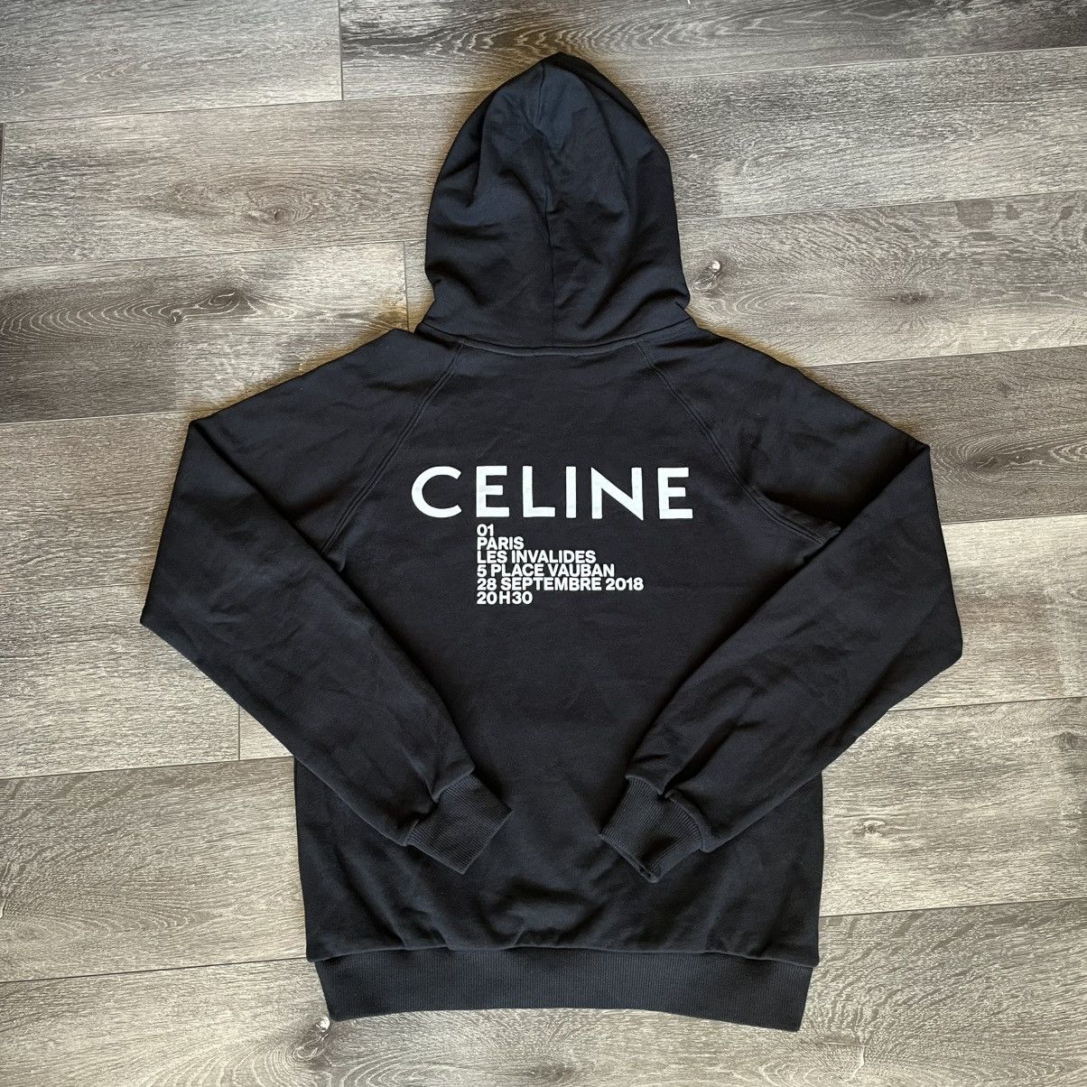 Celine Celine Paris SS19 Les Invalides Invitation 2018 Black Hoodie Size M / US 6-8 / IT 42-44 - 1 Thumbnail